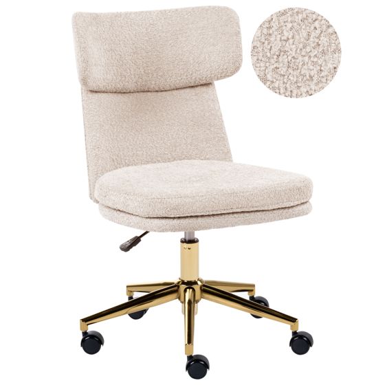 Skrivebordsstol GRANBY Boucle Lys Beige