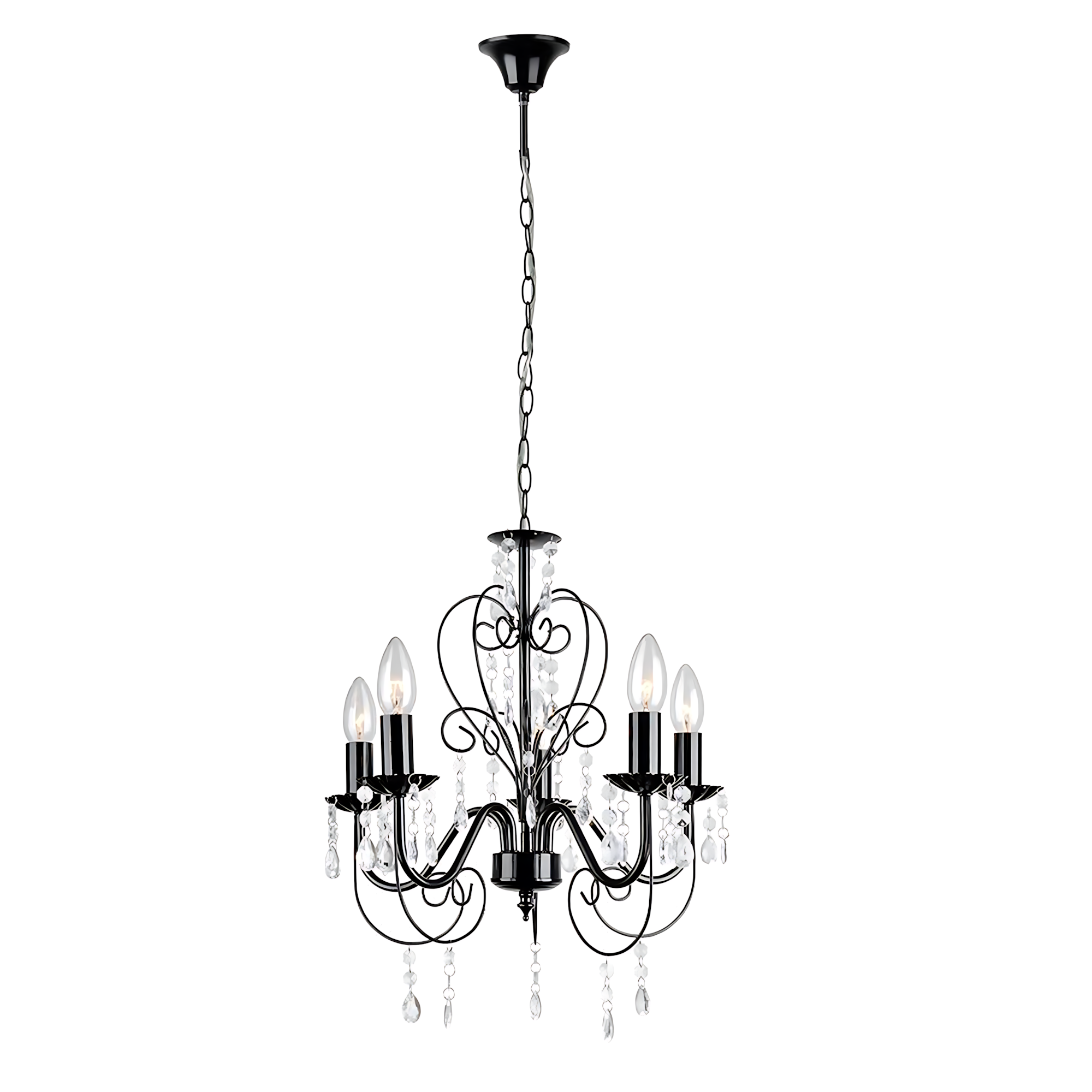 TOOLIGHT hængende loftlampe EBT010-5CP Sort 45x120x45cm