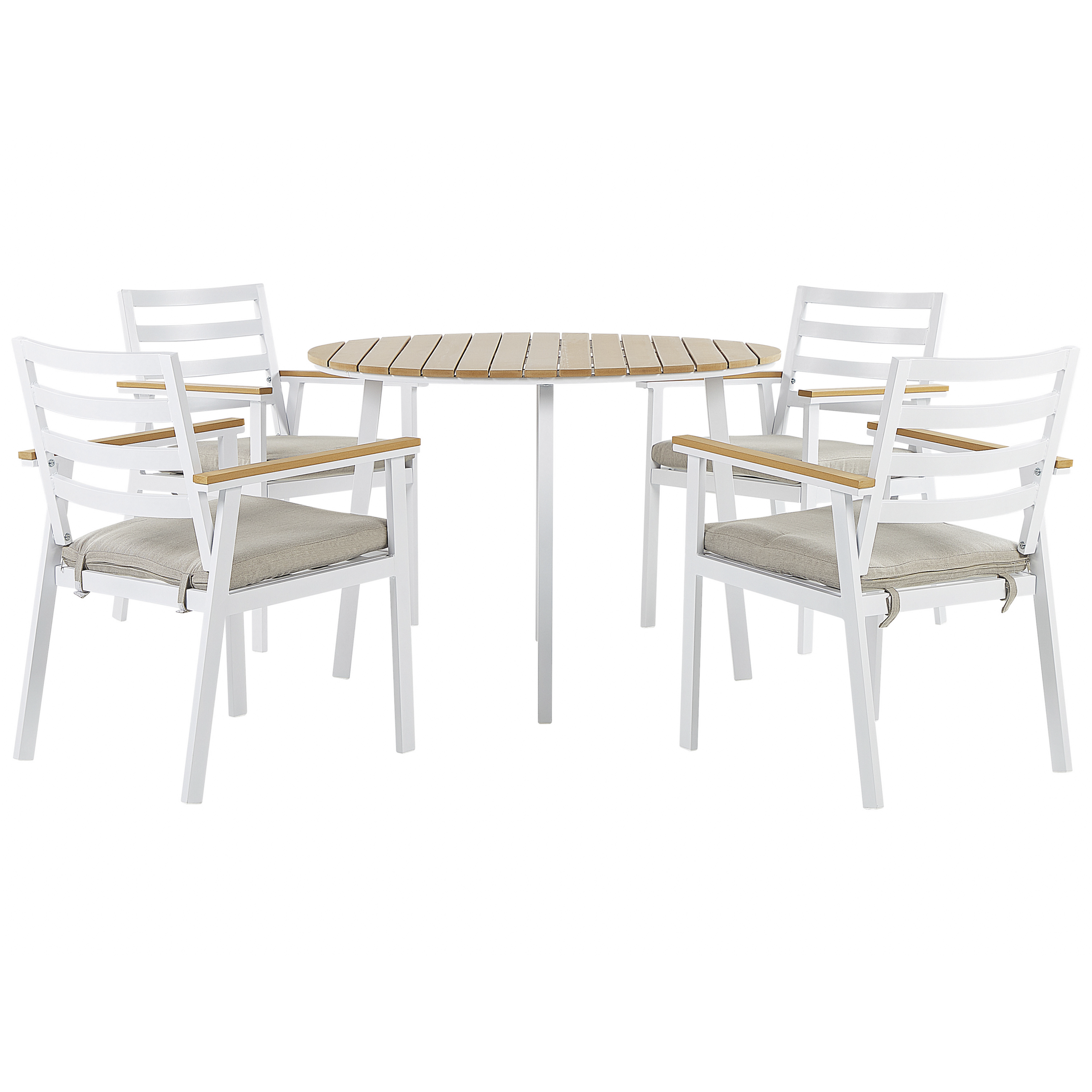Havemøbelsæt 4 personers CAVOLI med puder Metal Beige