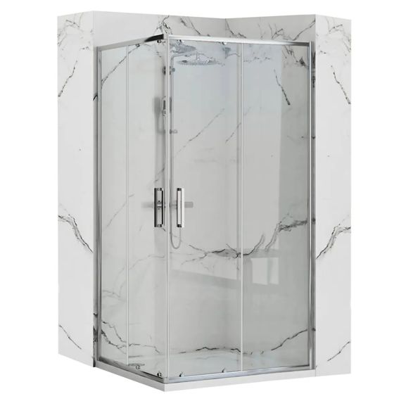 REA brusekabine PUNTO 80x100 Krom, 80x100x190cm