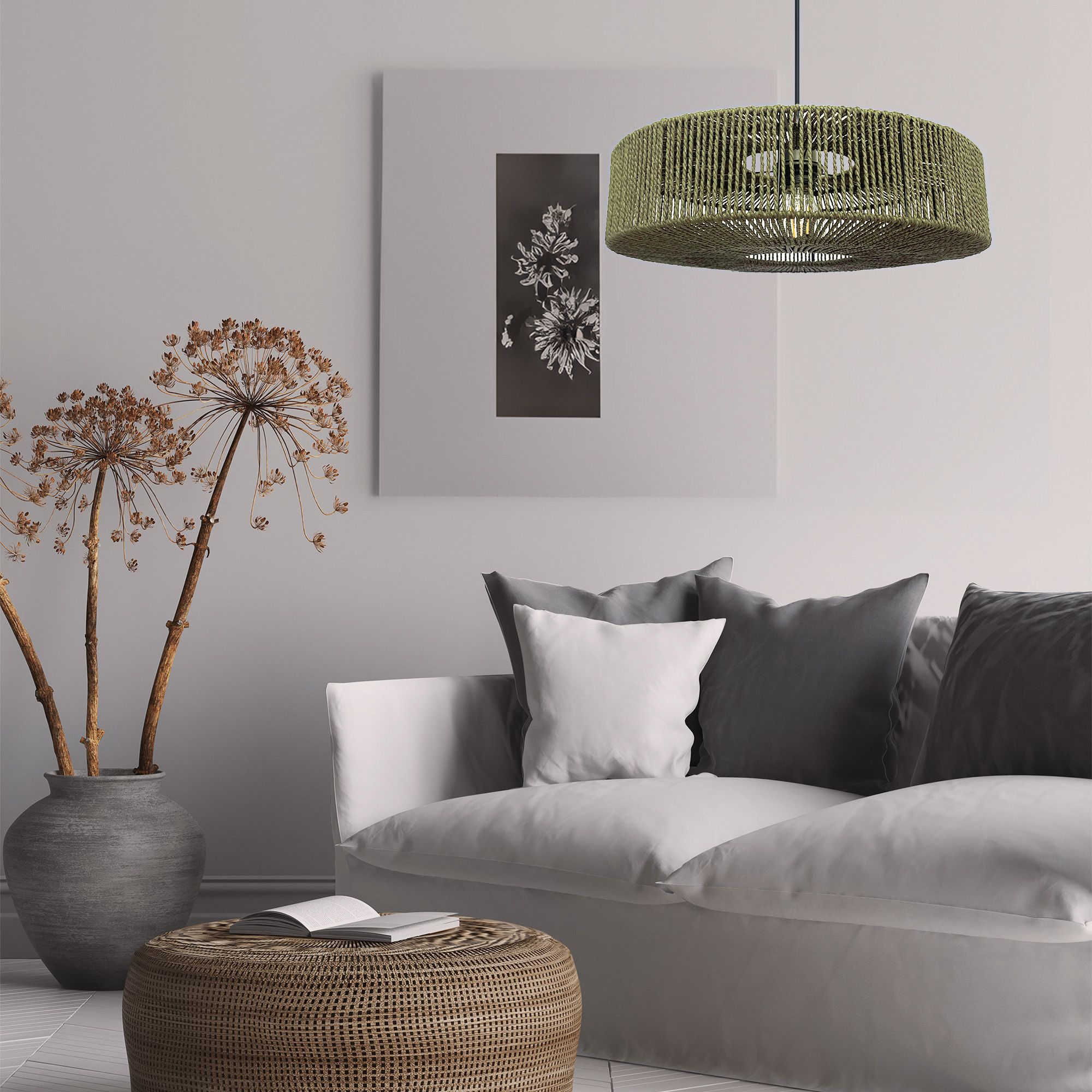 TOOLIGHT hængende loftlampe APP1296-1CP Grøn 40x40x103cm