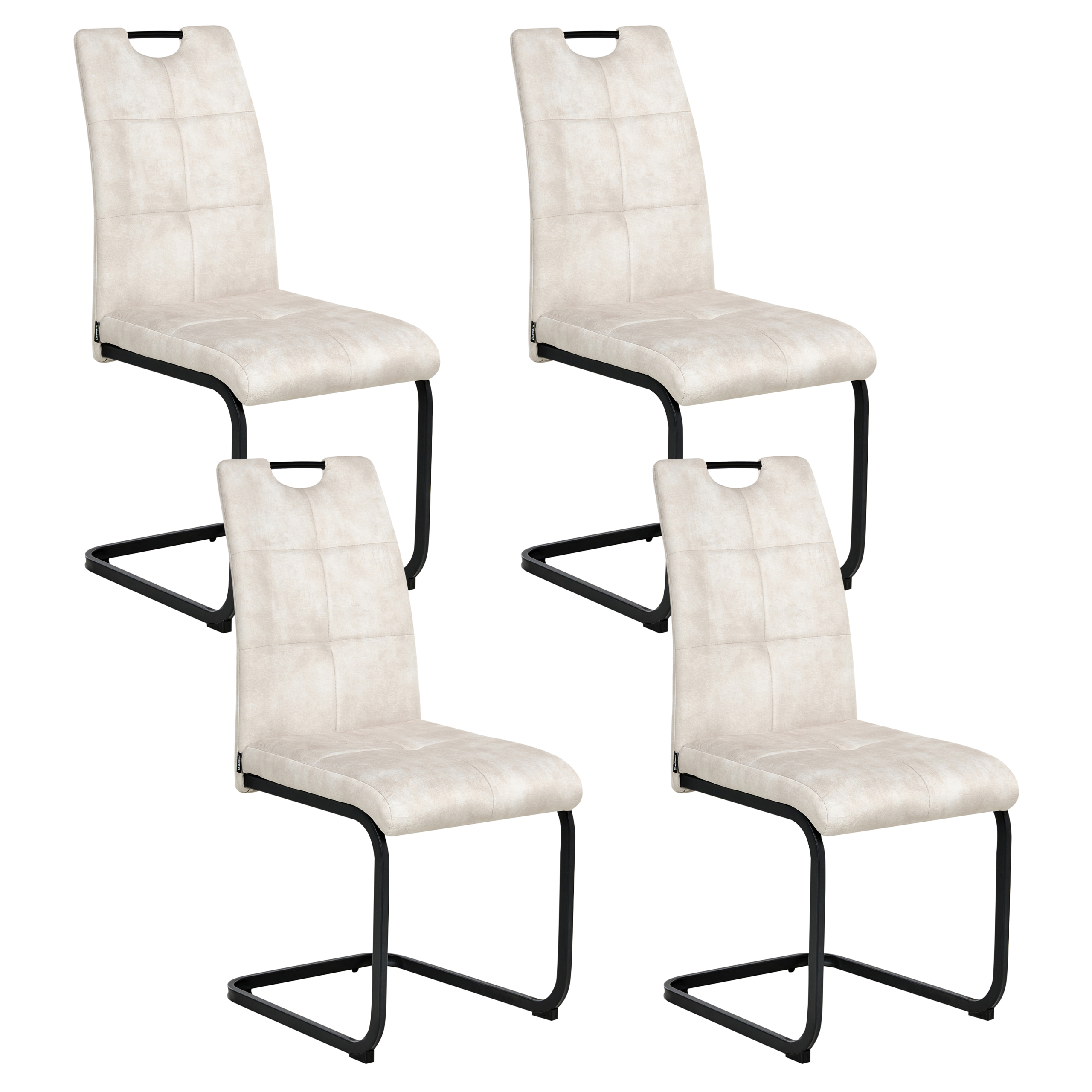 Sæt med 4 spisebordsstole CISCO Lys Beige