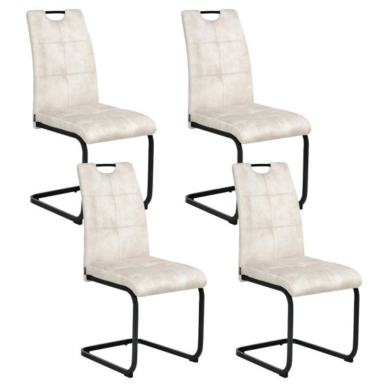 Sæt med 4 spisebordsstole CISCO Lys Beige