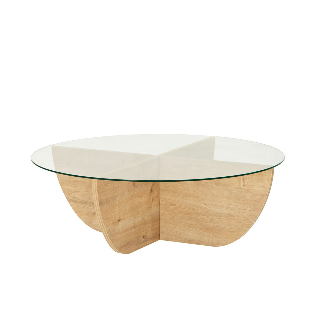 Norda Design Moderne sofabord, 90 x 30 x 90 cm | 100% hærdet glas og melaminbelagt ramme | stilfuldt og funktionelt
