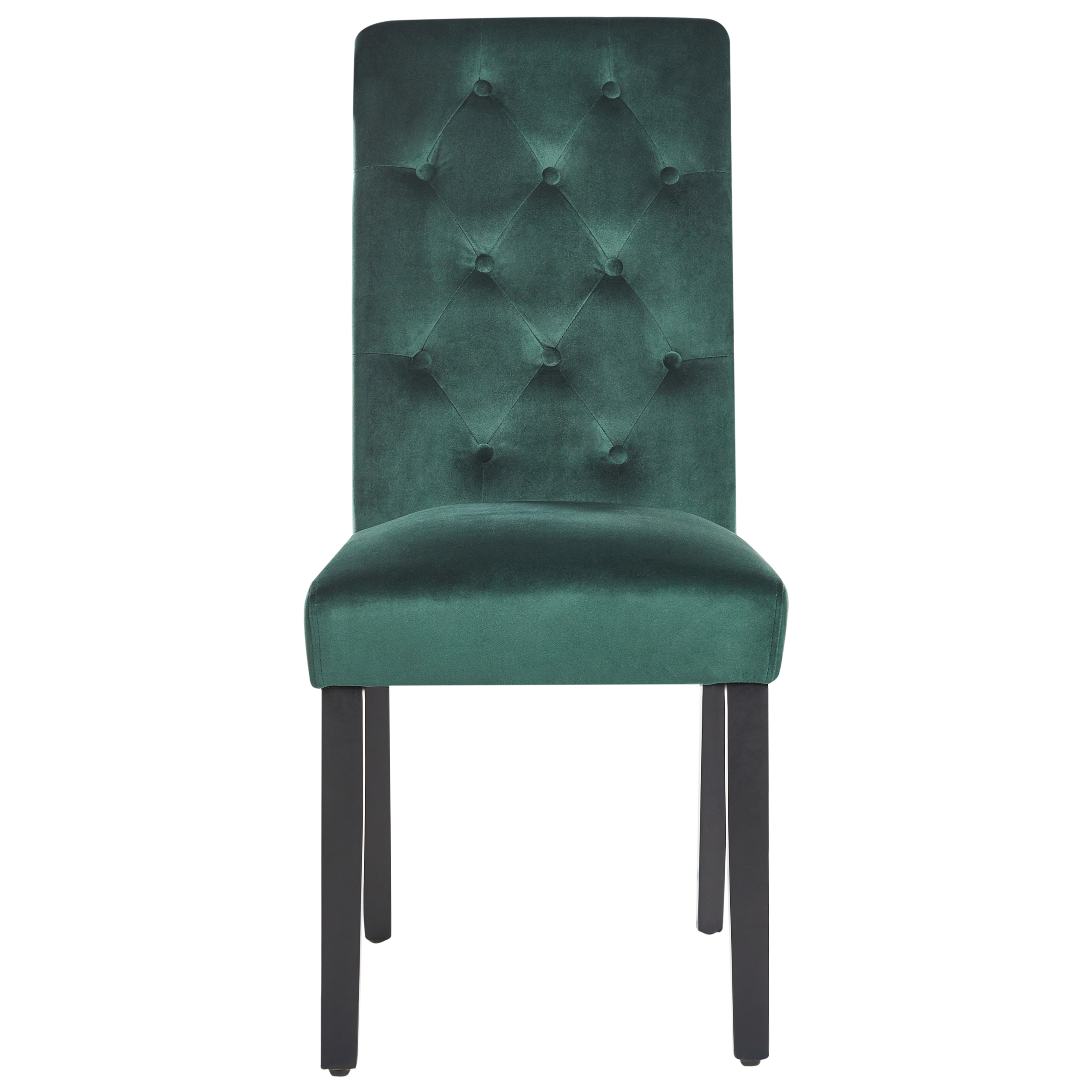Sæt med 2 spisebordsstole VELVA Velour Mørkegrøn