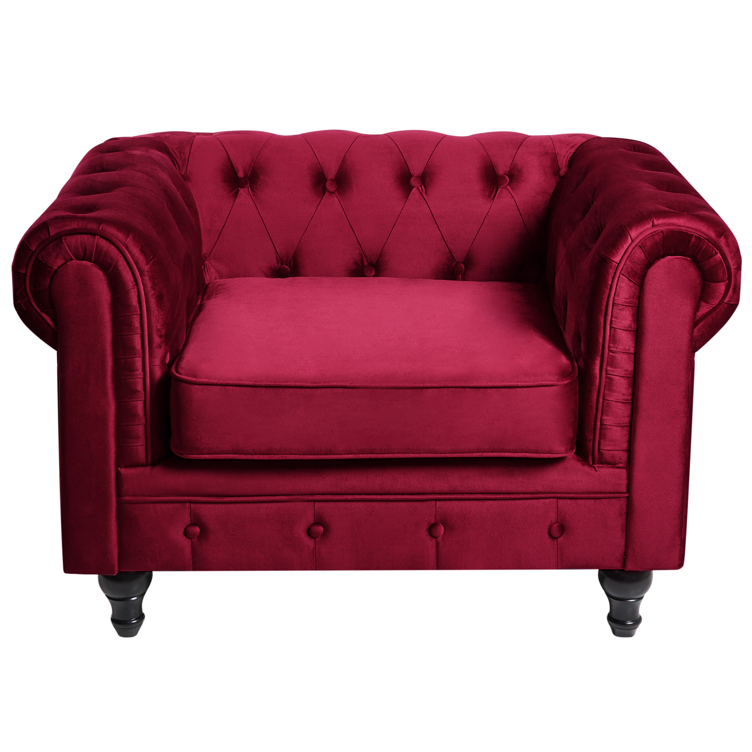 Lænestol CHESTERFIELD Velour Bordeaux