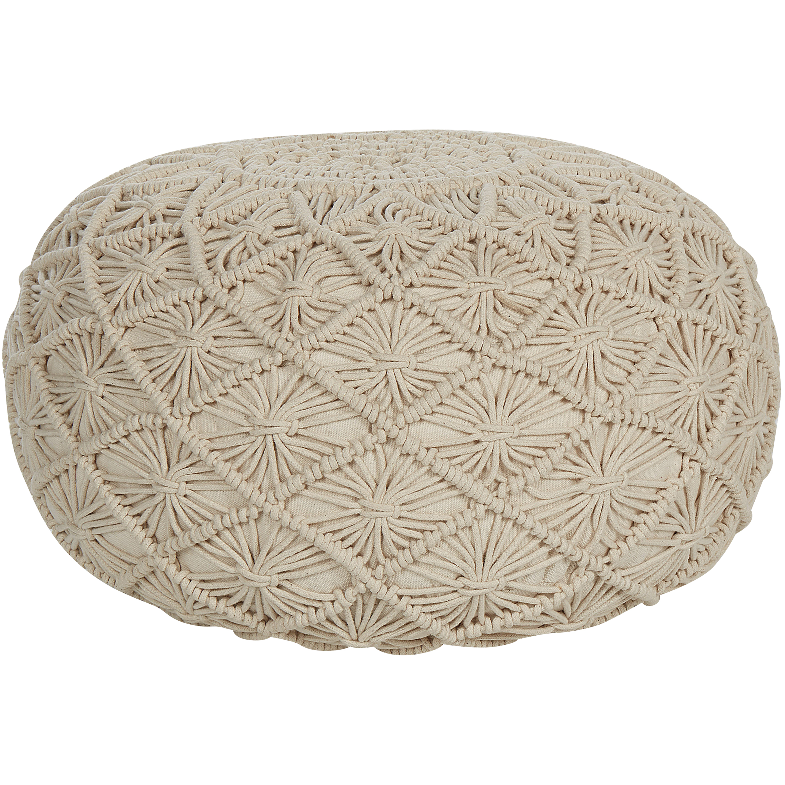 Puf Macramé BERKANE Bomuld Beige