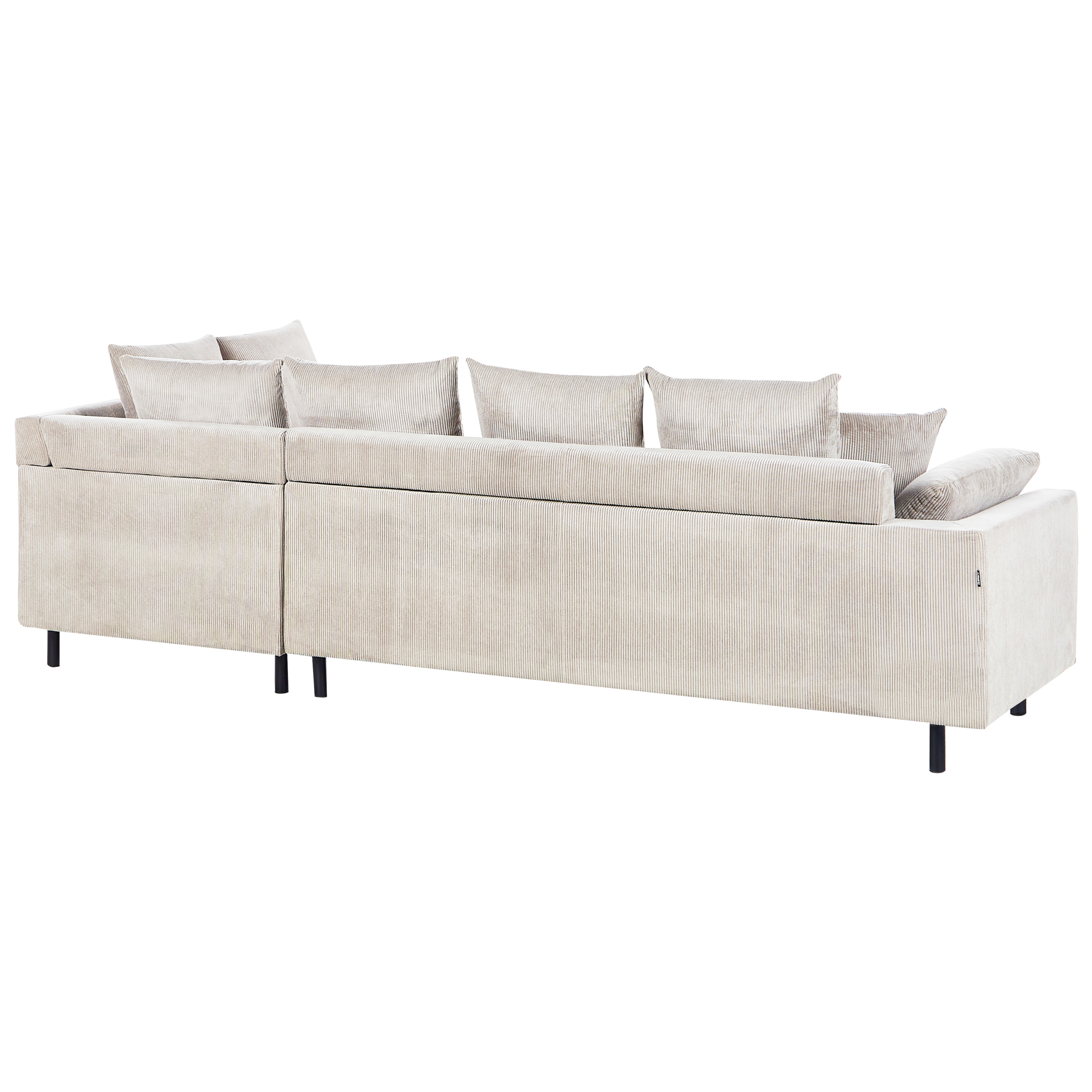 Hjørnesofa 4 personers LUNNER Fløjl Beige Venstrevendt