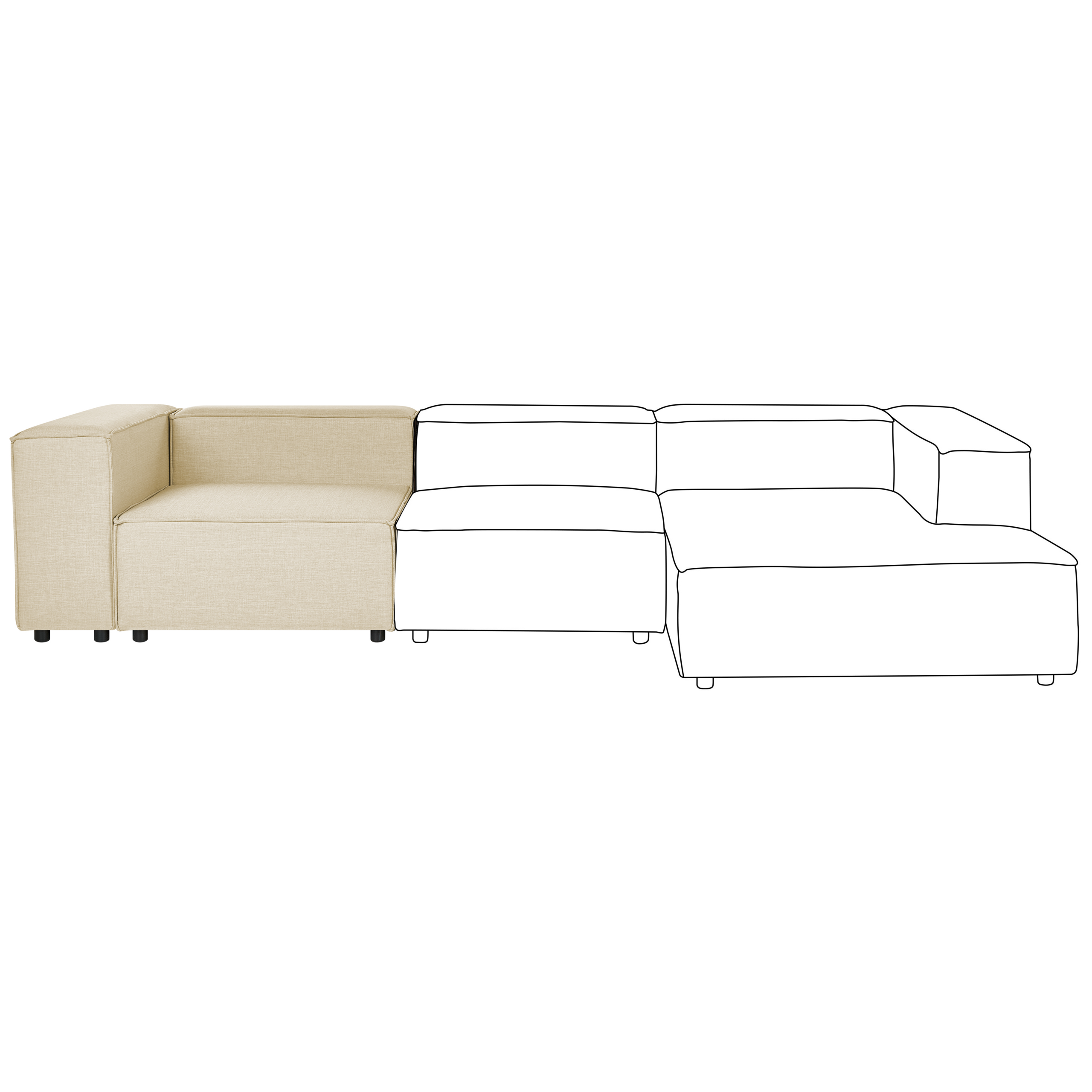 Hjørnemodul APRICA Kunstlinned Beige
