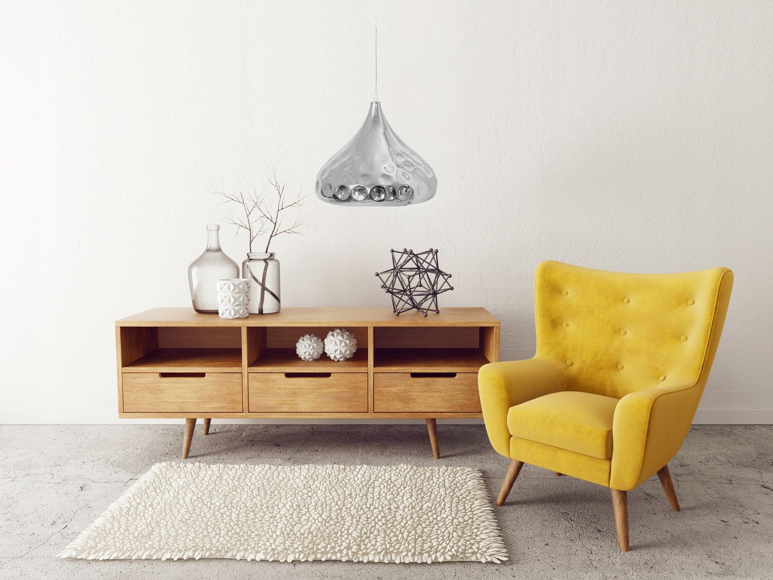 TOOLIGHT hængende loftlampe APP272-1CP Grå 23x30,5x23cm
