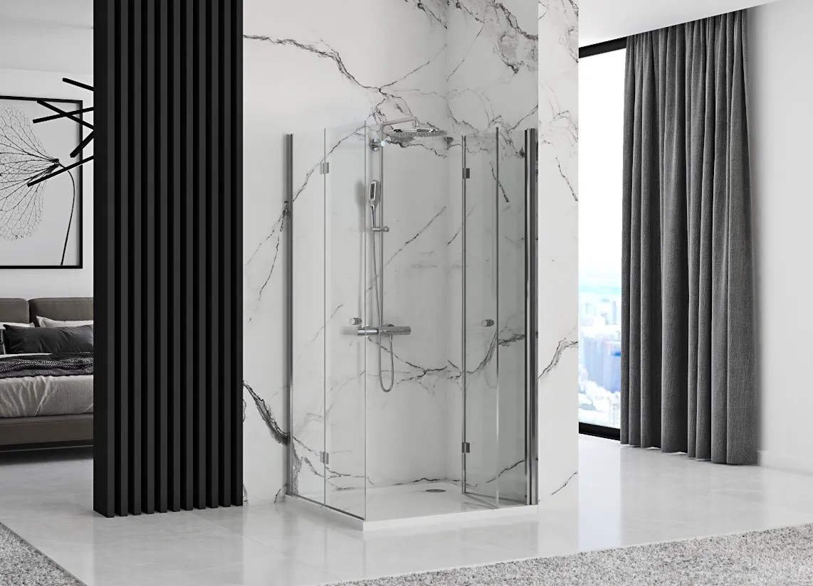 REA sammenfoldelig brusekabine FOLD N2 70x120 Krom, 70x120x190cm