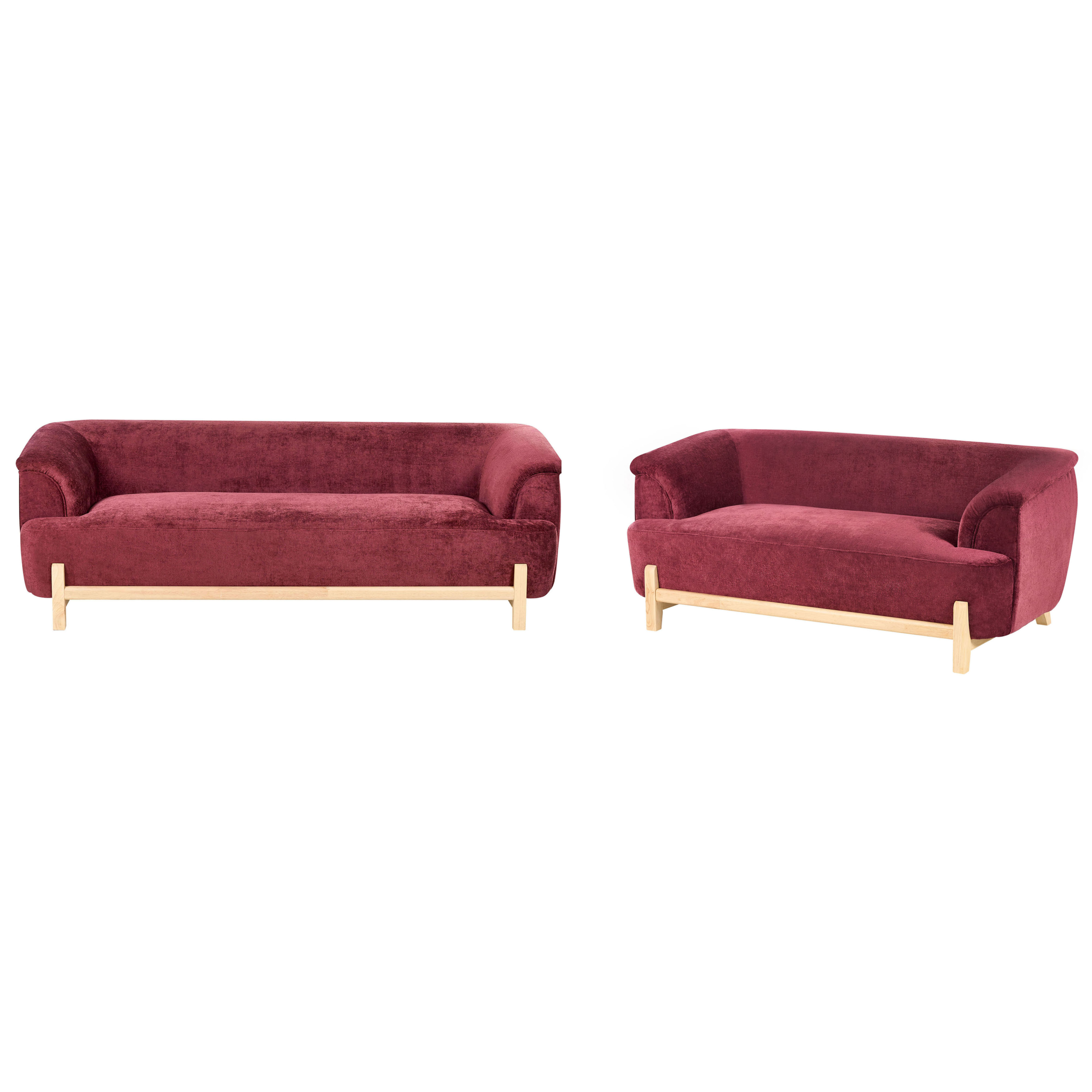 Sofasæt 5 personers ALNOR Chenille Bordeaux