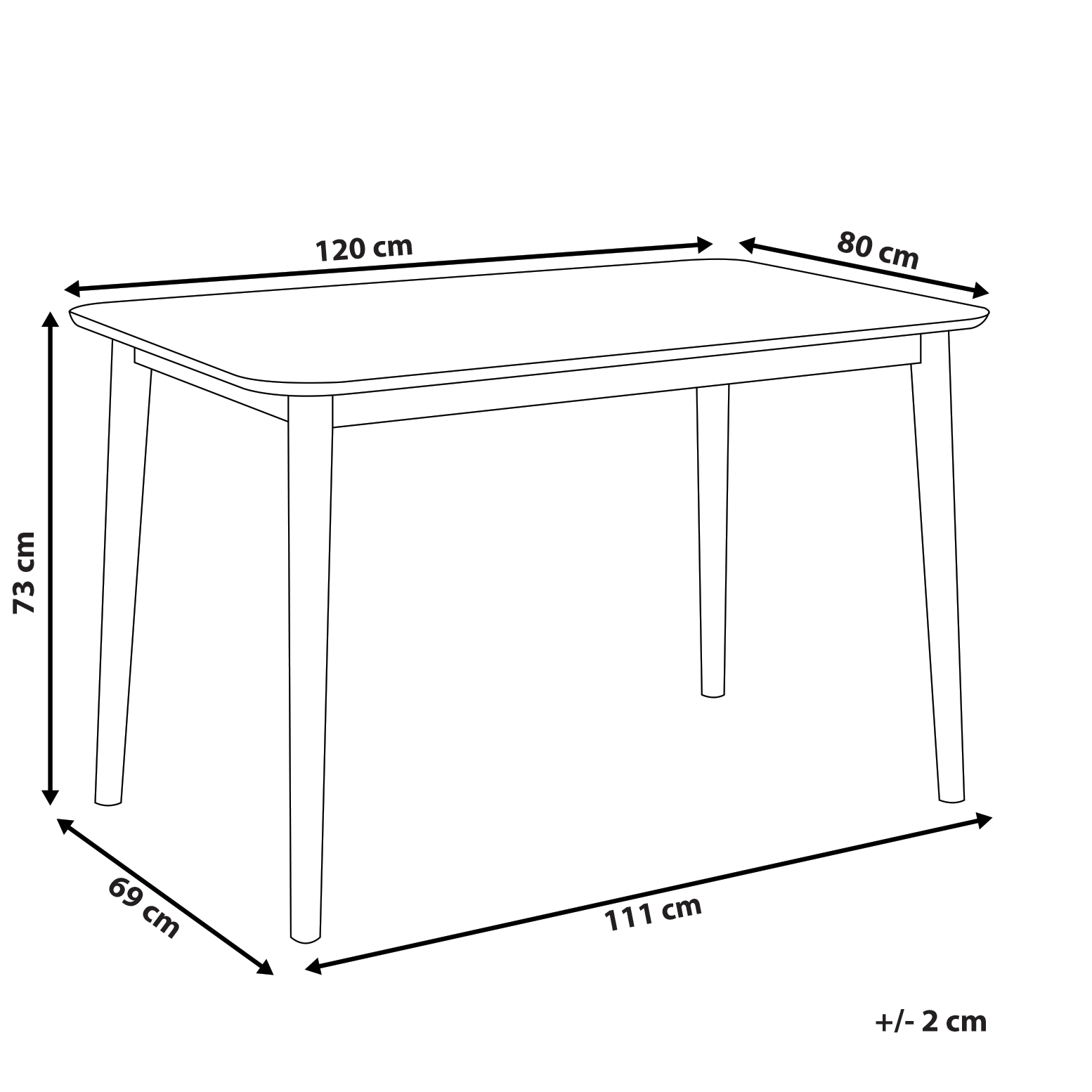 Spisebord MODESTO Grå 120 cm 80 cm Træ