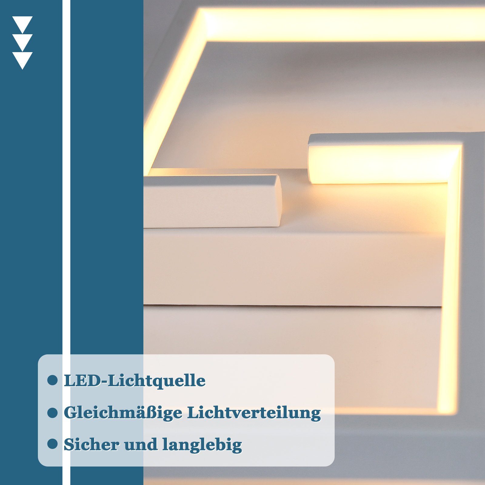 NETTLIFE Moderne LED loftlampe 19W 30cm Varm hvid 3000K