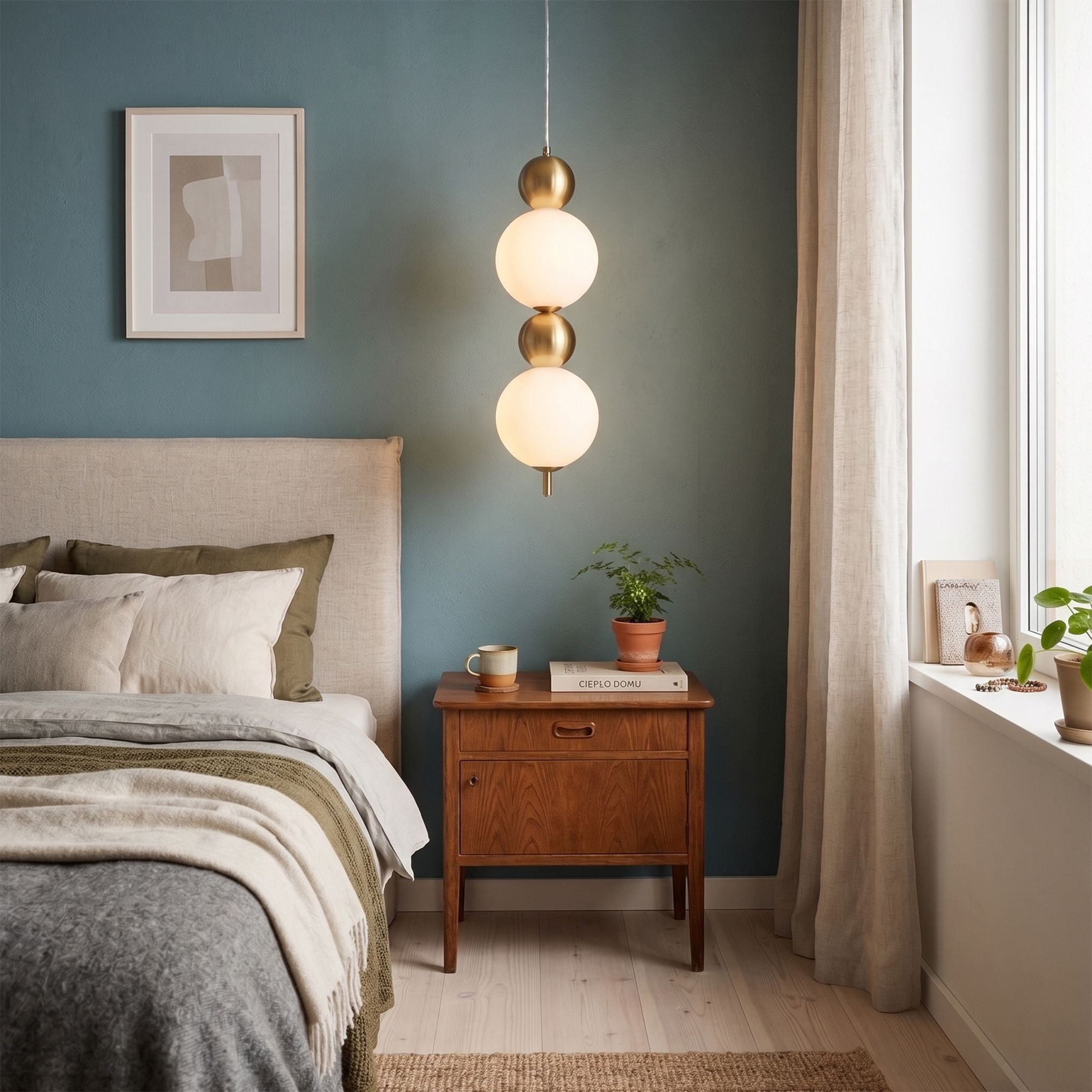 TOOLIGHT hængende loftlampe LHJ116-2CP LED Børstet guld 15x15x46,5cm