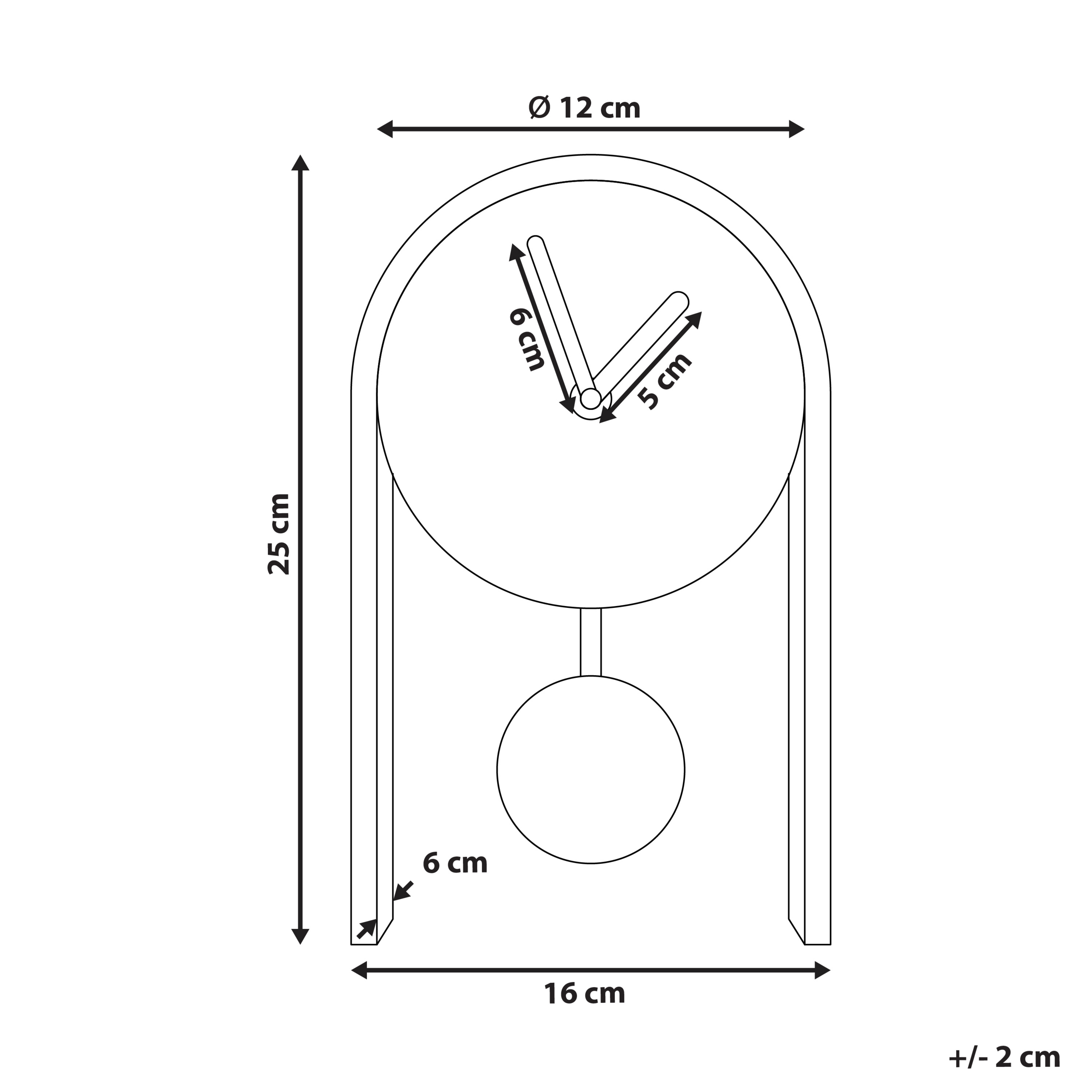 Ur BLATTEN 16 cm Sort