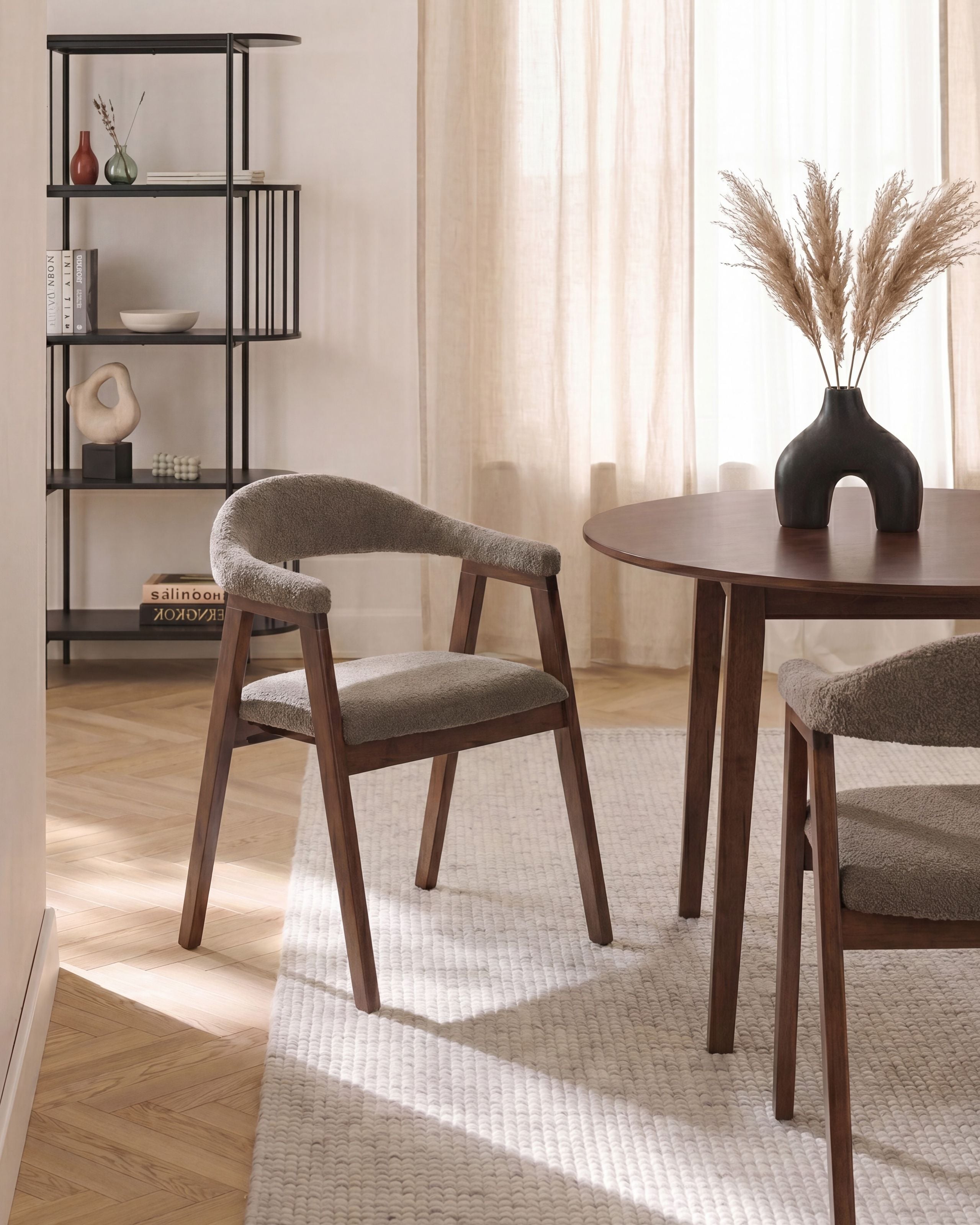 Sæt med 2 spisebordsstole ONECO Træ Brun/taupe