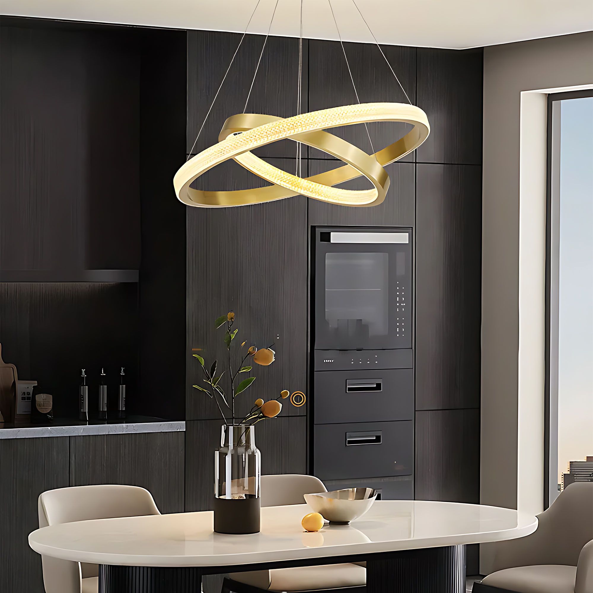 TOOLIGHT pendellampe APP1772-CP, Børstet guld, 60x60x95cm