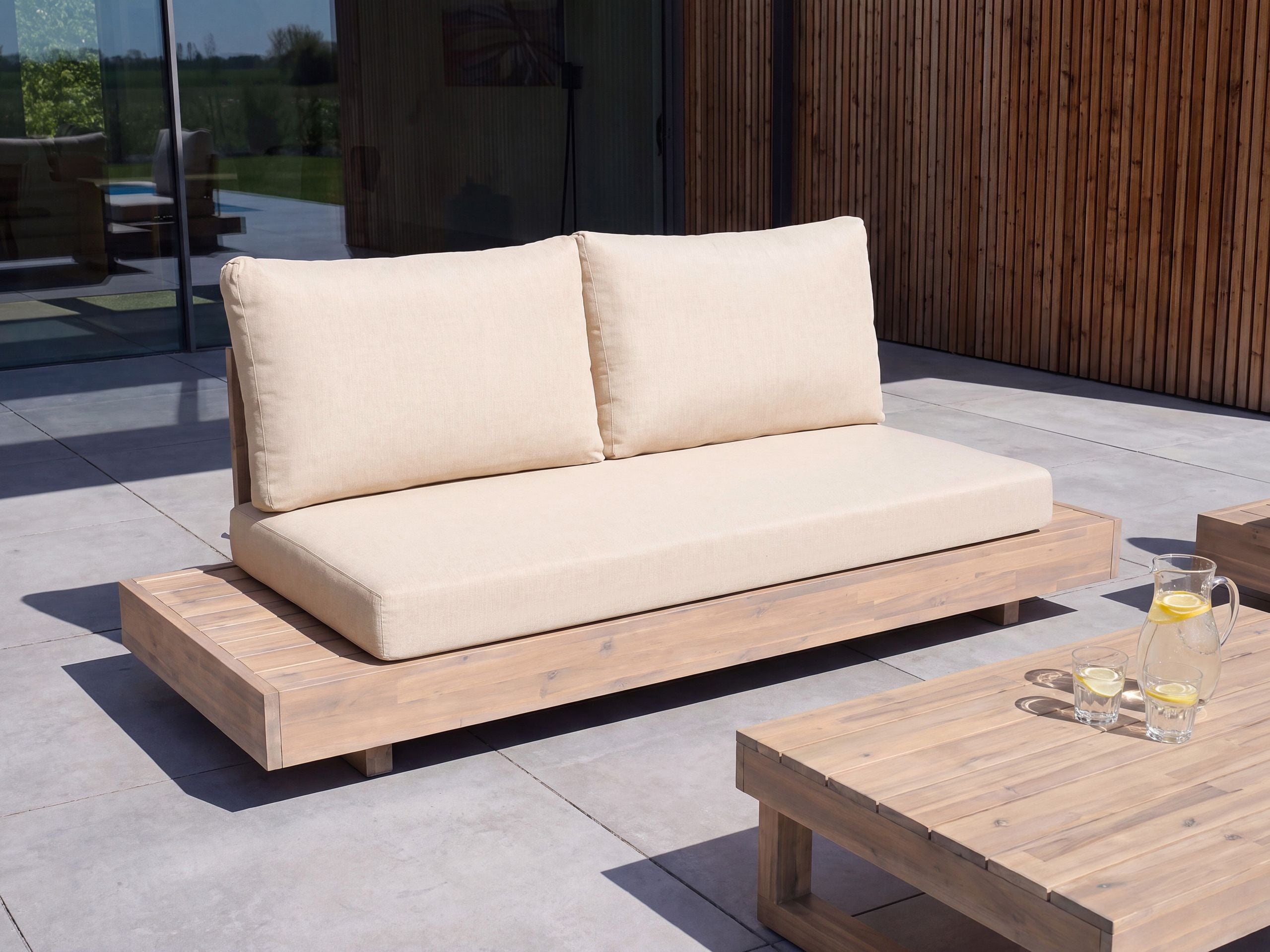 Havesofa 2 personers MARETTIMO Certificeret akacietræ Beige