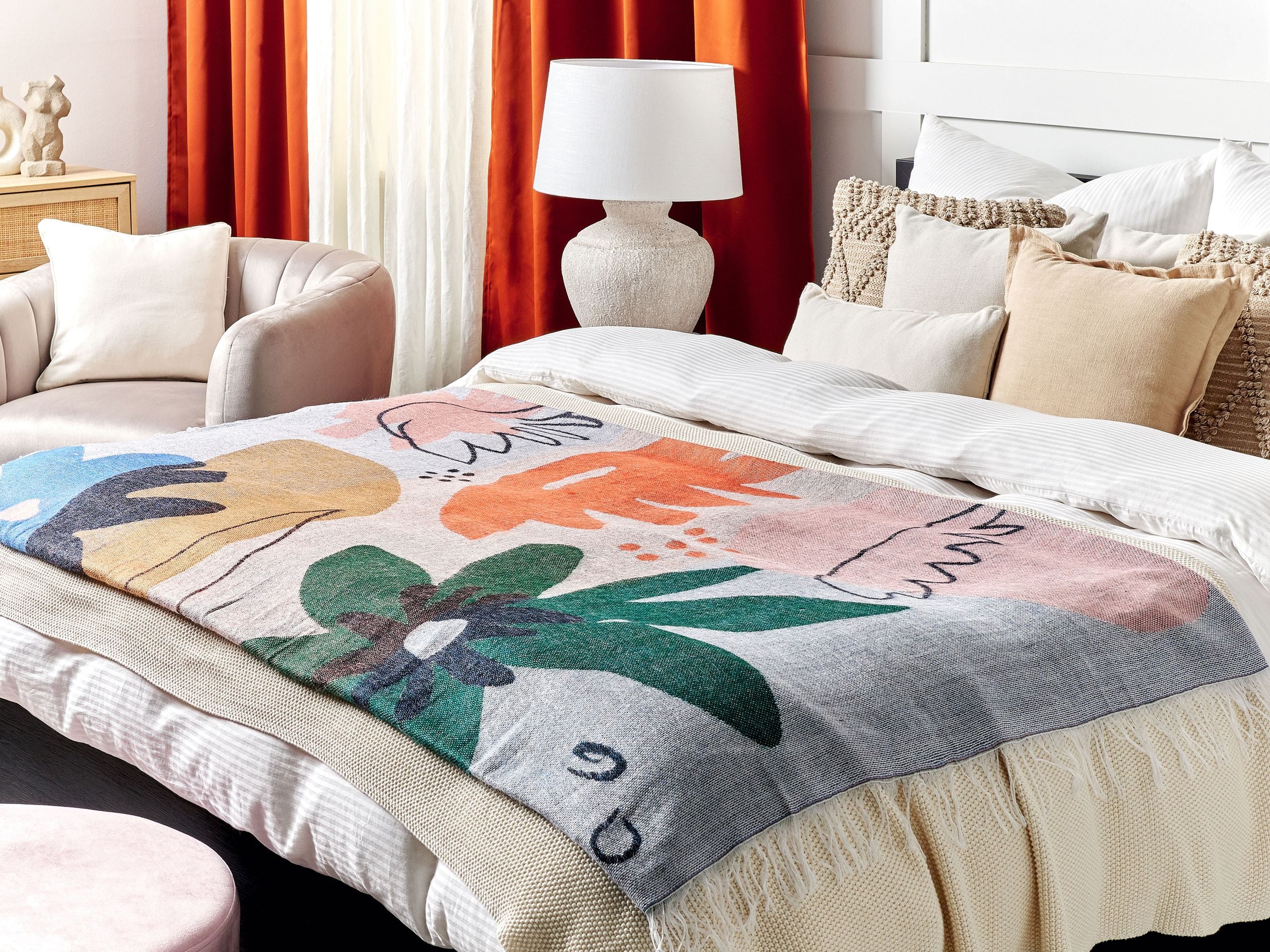 Plaid BAIDI 130 x 170 cm Multifarvet