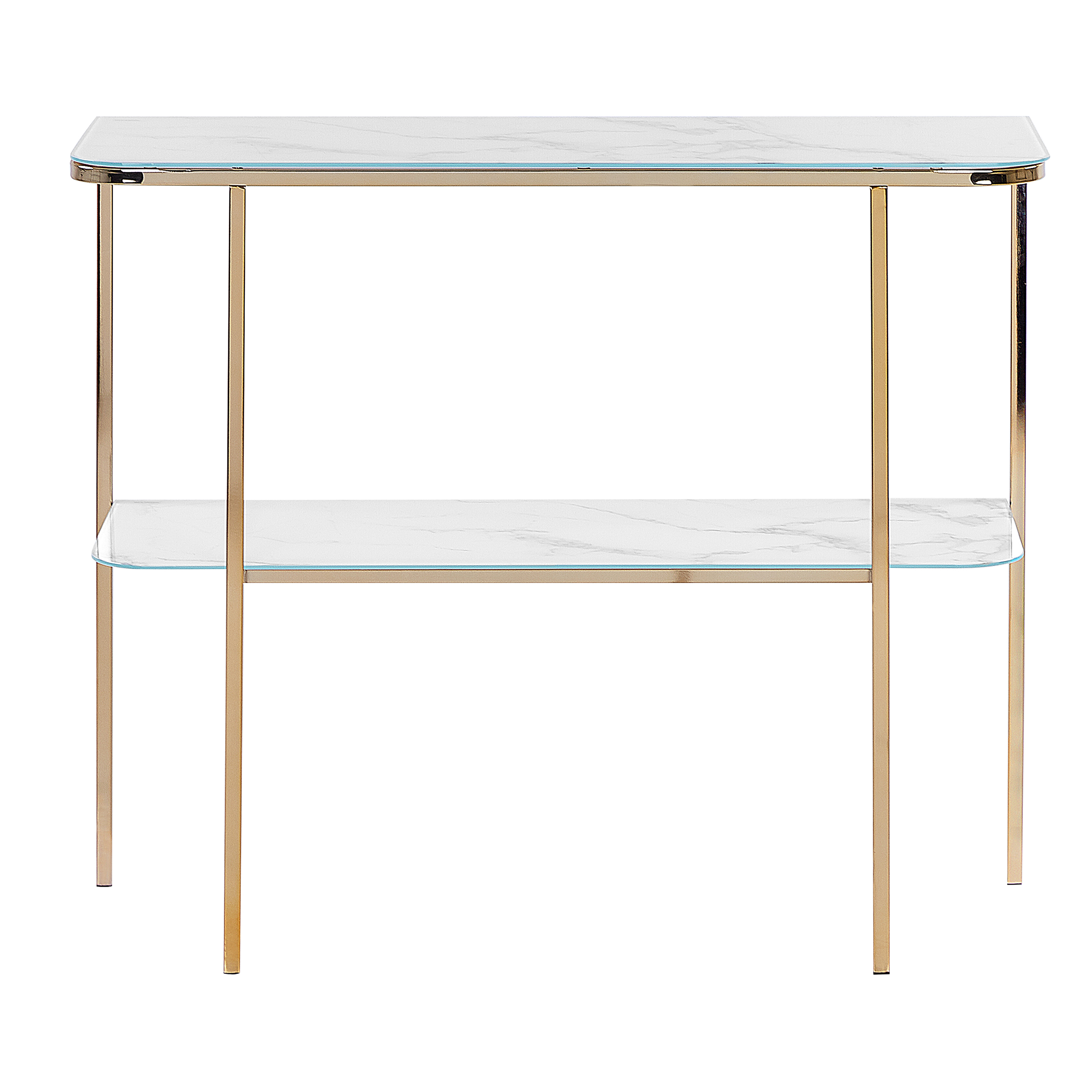 Konsolbord CALVERT Hærdet glas Marmor/guld