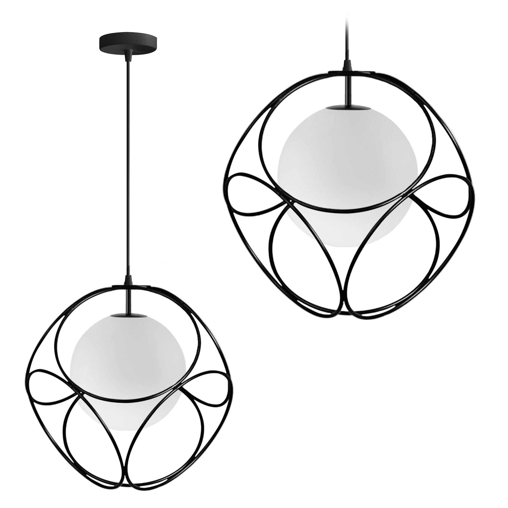 TOOLIGHT hængende loftlampe APP1019-1CP Sort 34x34x34cm