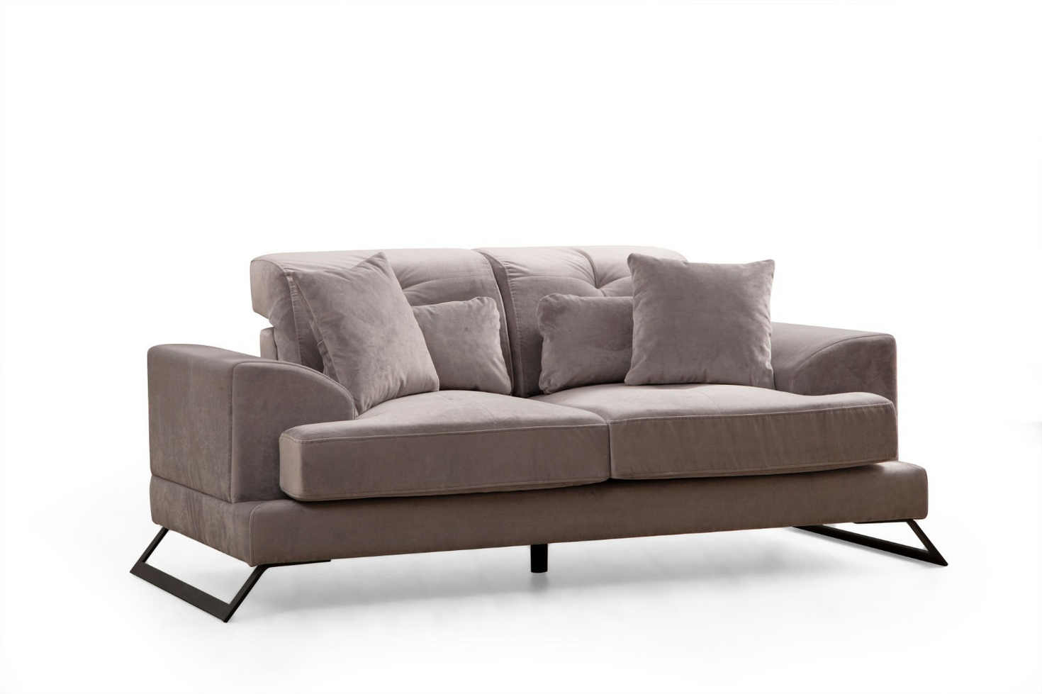 Norda Design Stilfuld 2-personers sofa, ramme i bøgetræ, justerbart ryglæn, 100% polyester, moderne design