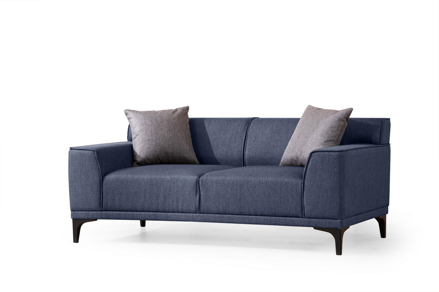 Norda Design Stilfuld 2-personers sofa, stof, 165 cm | ramme i bøgetræ, skum og fjerhynder, 2 puder medfølger