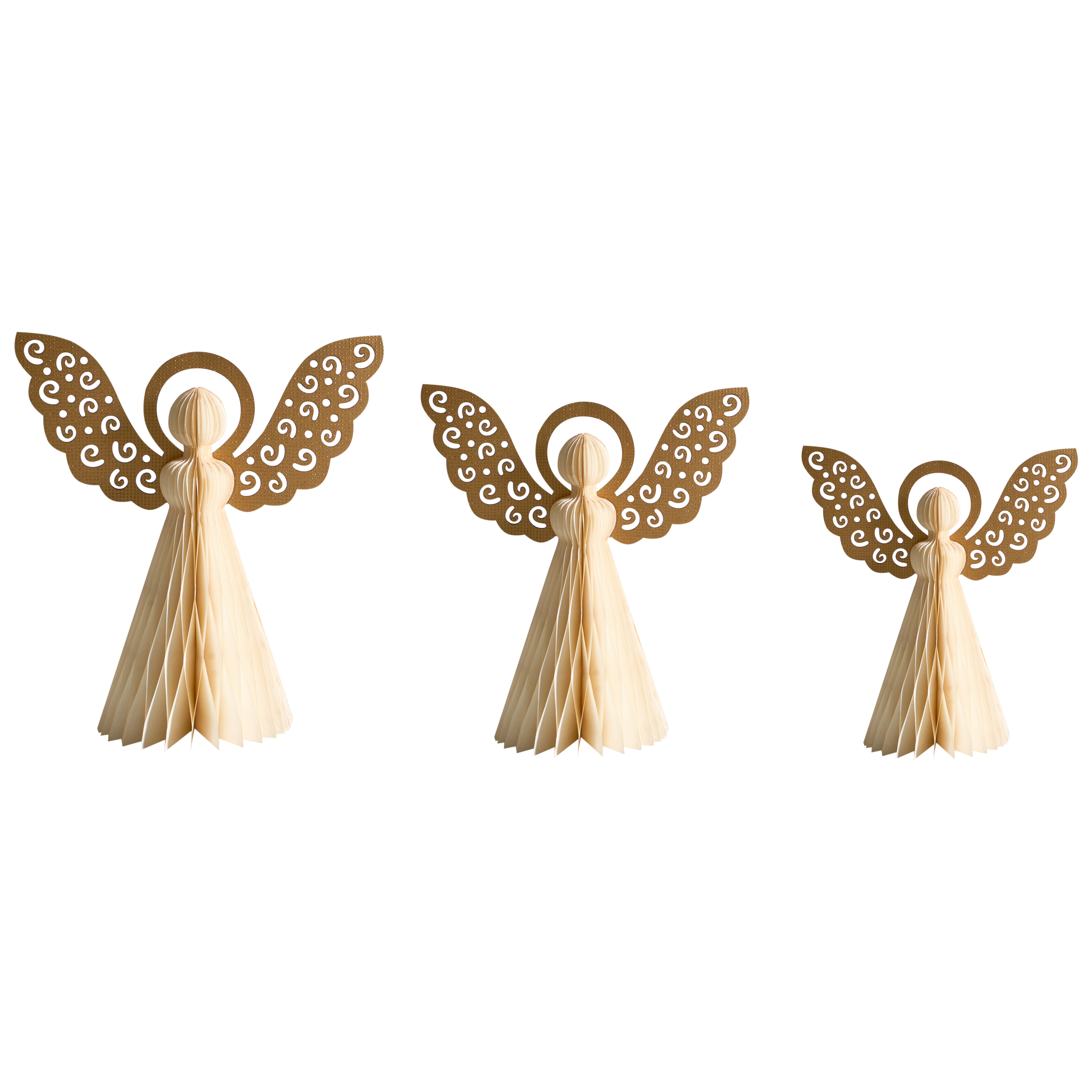 Sæt af 3 figurer EIRA 24/28/33 cm Engel Beige