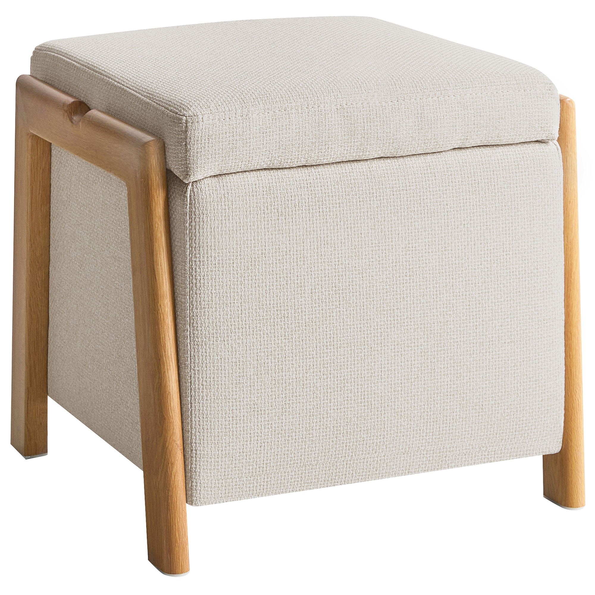 Puf med opbevaring EDLAND 45 cm Lys Beige