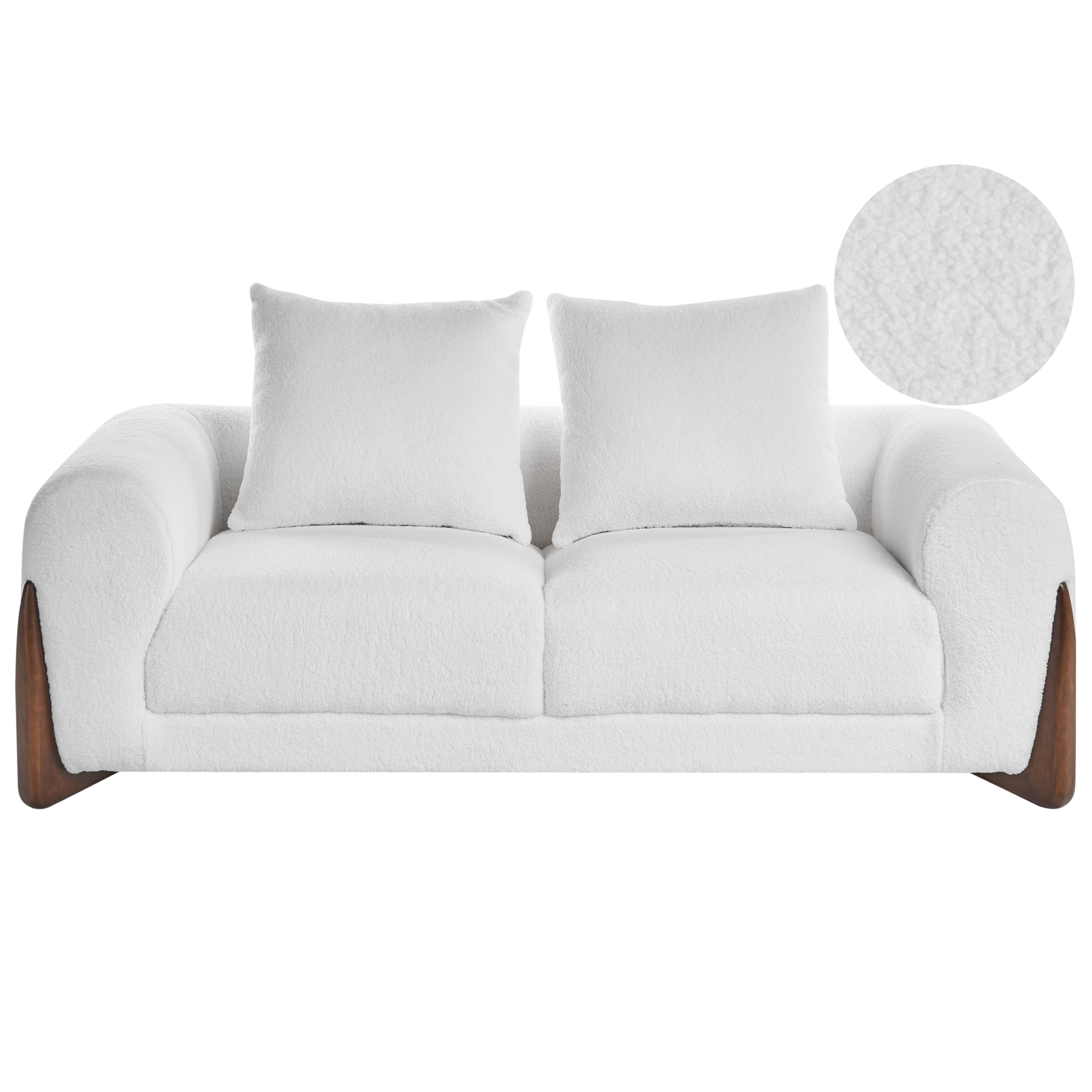 Sofa 2 personers VINLIDEN Boucle Hvid