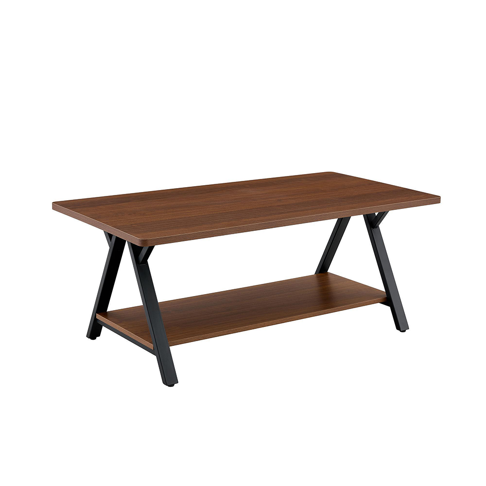 Sofabord 110x57x44,5 cm med opbevaringshylde, moderne industrielt look