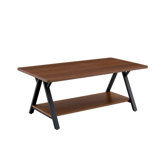Sofabord 110x57x44,5 cm med opbevaringshylde, moderne industrielt look