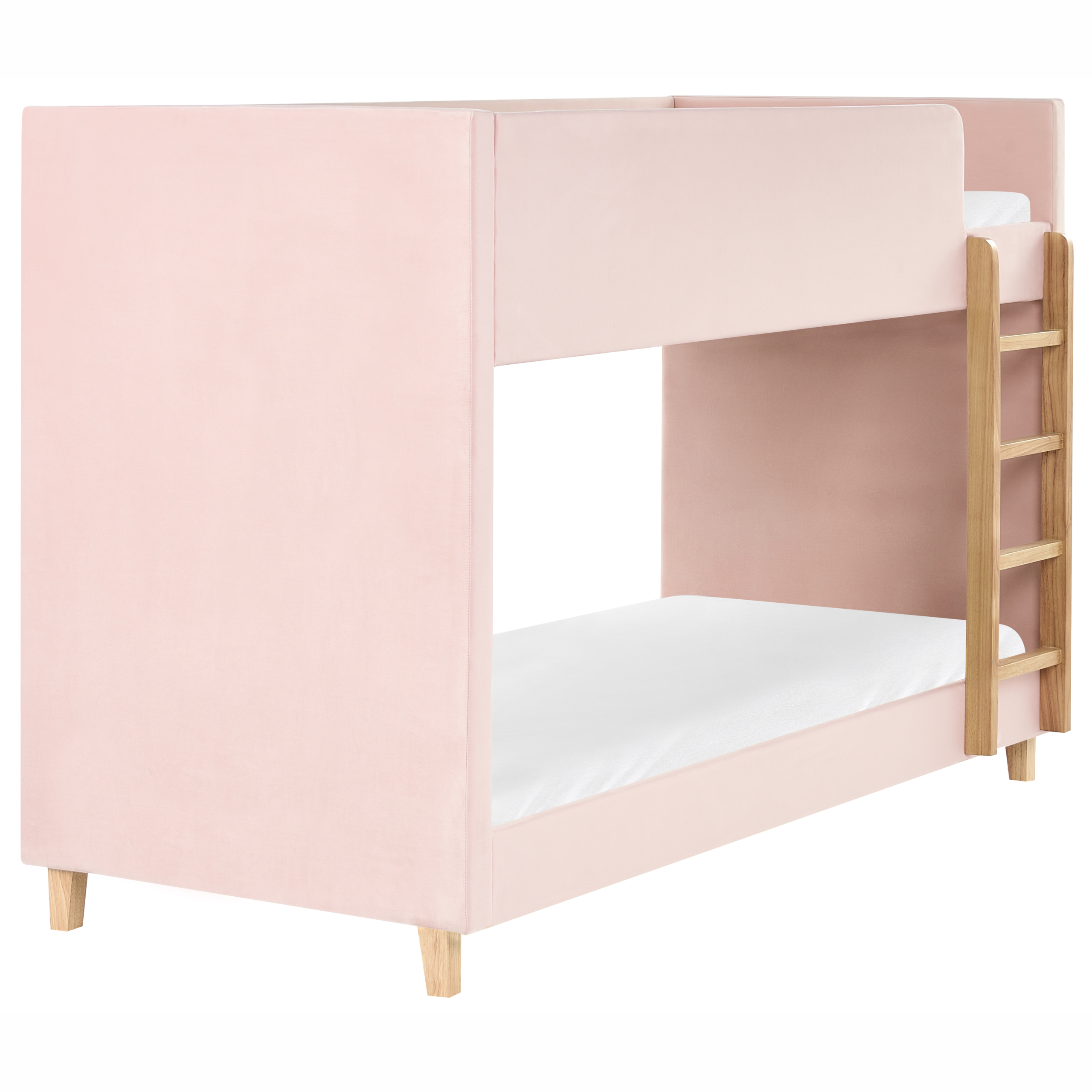 Køjeseng Velour CHOCQUES 90 x 200 cm Pastellrosa