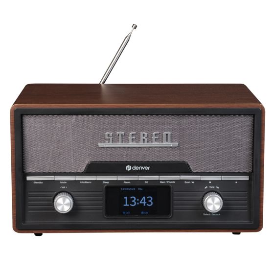 Denver MDA-525DW musikanlæg, mørkt træ