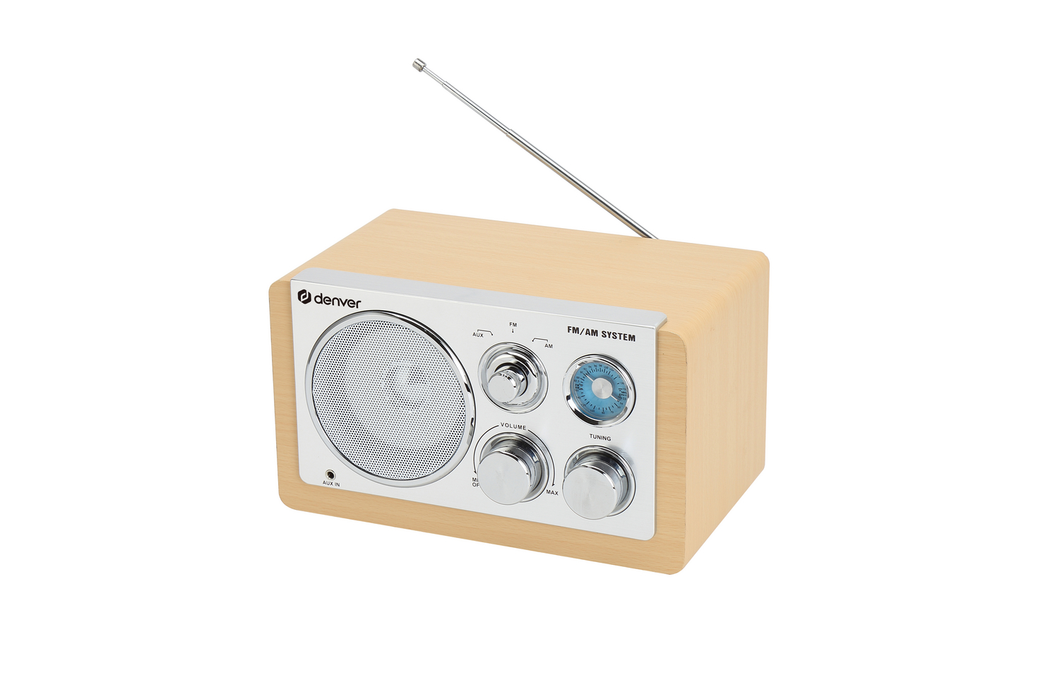 Denver TR-63LW FM-radio, lyst træ