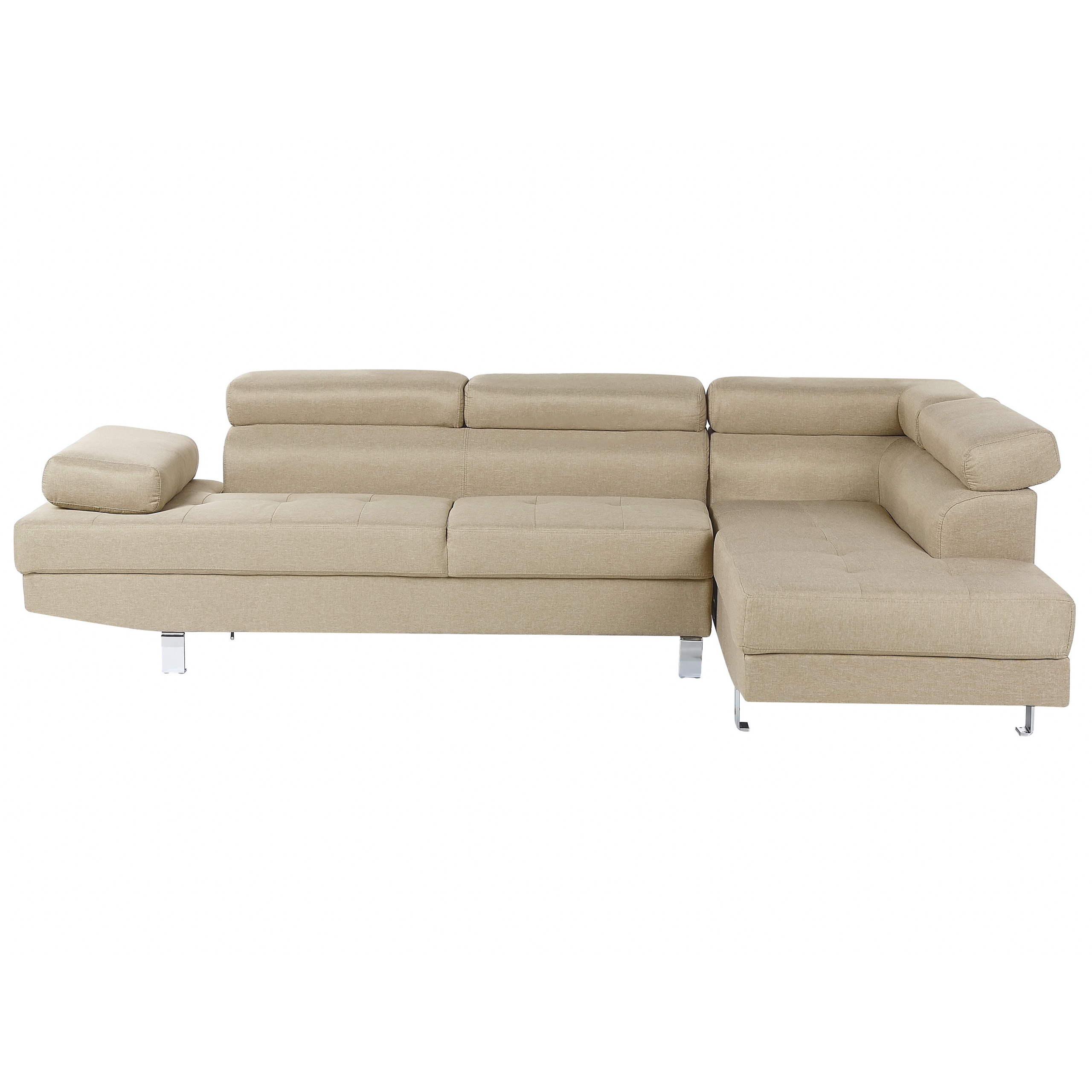 Hjørnesofa 5 personers NORREA Lys Beige Venstrevendt