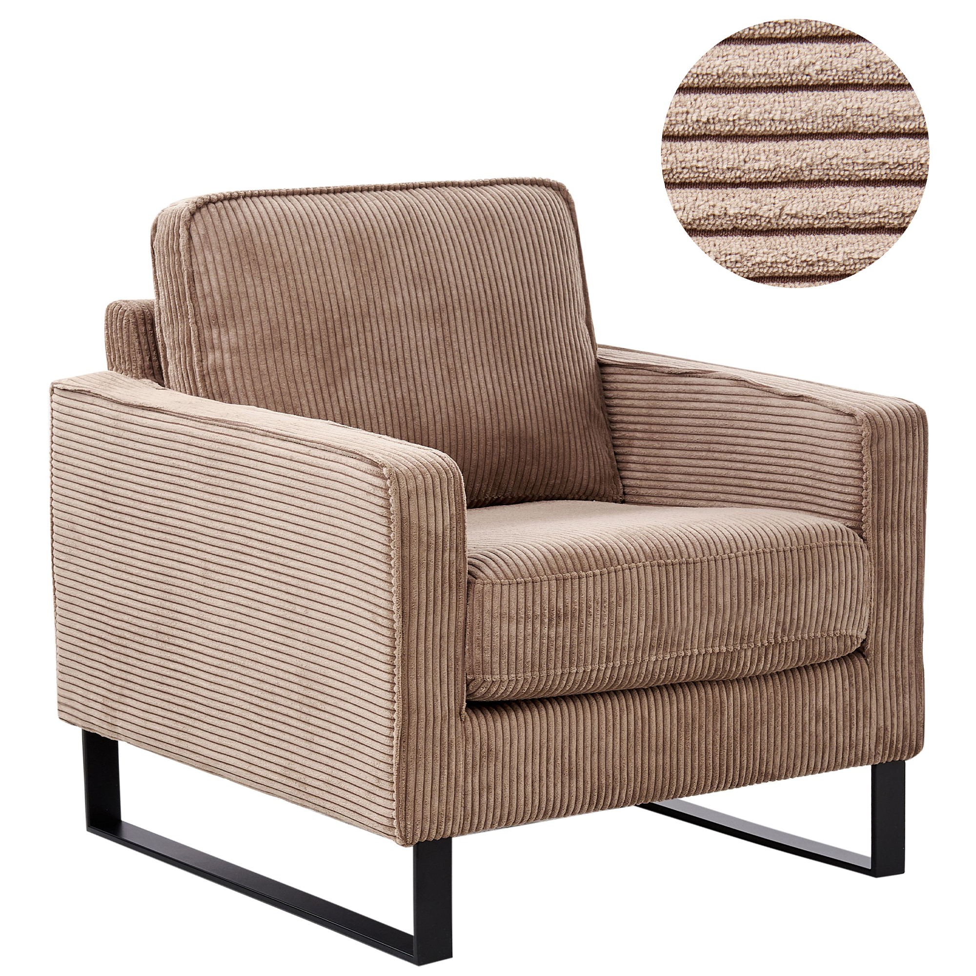 Lænestol VIND Fløjl Beige
