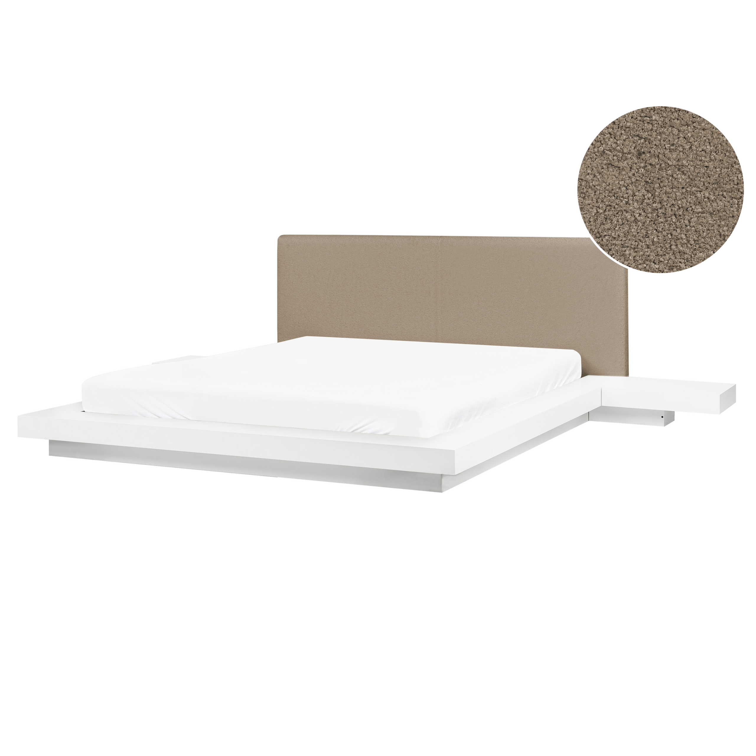 Seng Boucle ZEN 160 x 200 cm Hvid