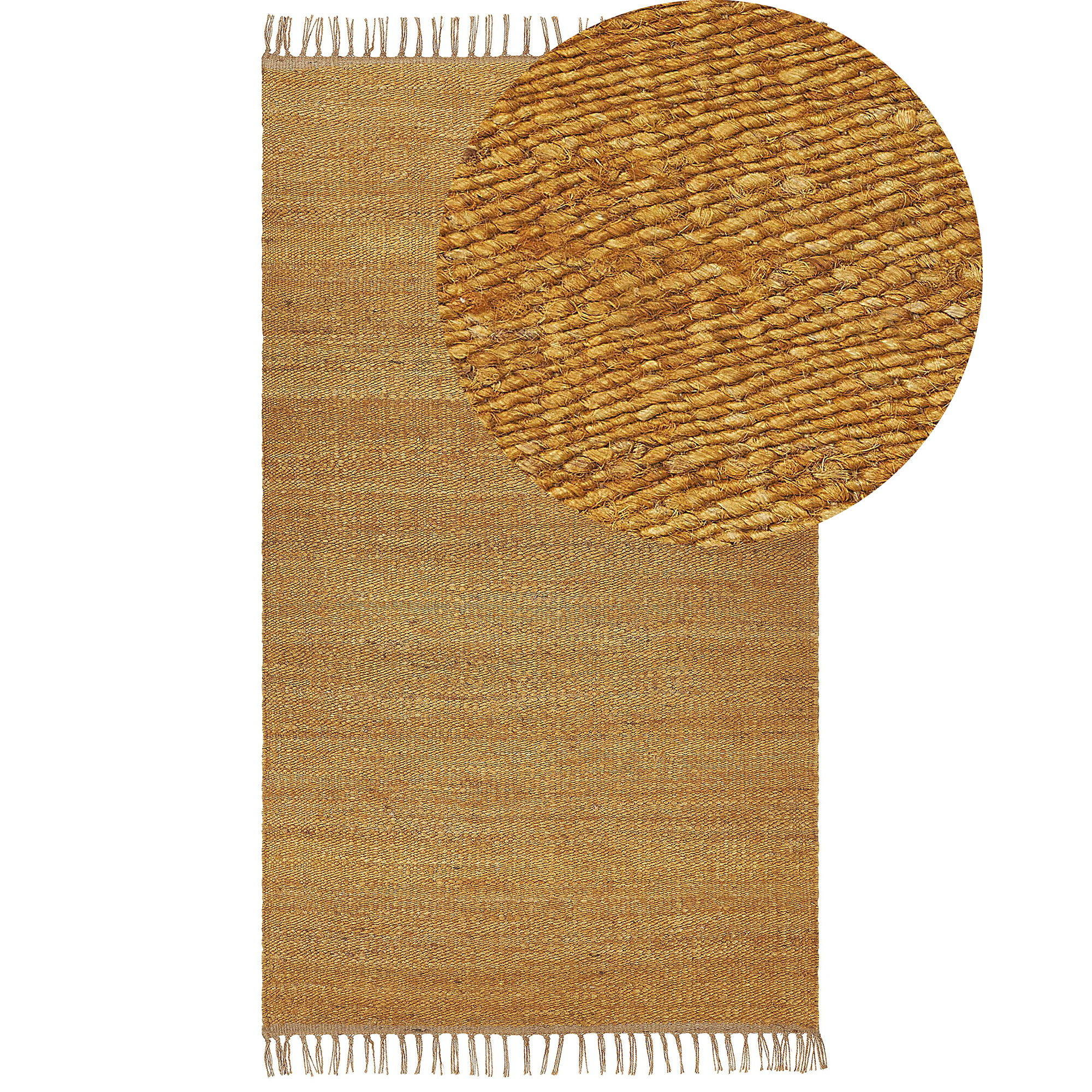 Gulvtæppe LUNIA Sennepsgul 80 x 150 cm Jute