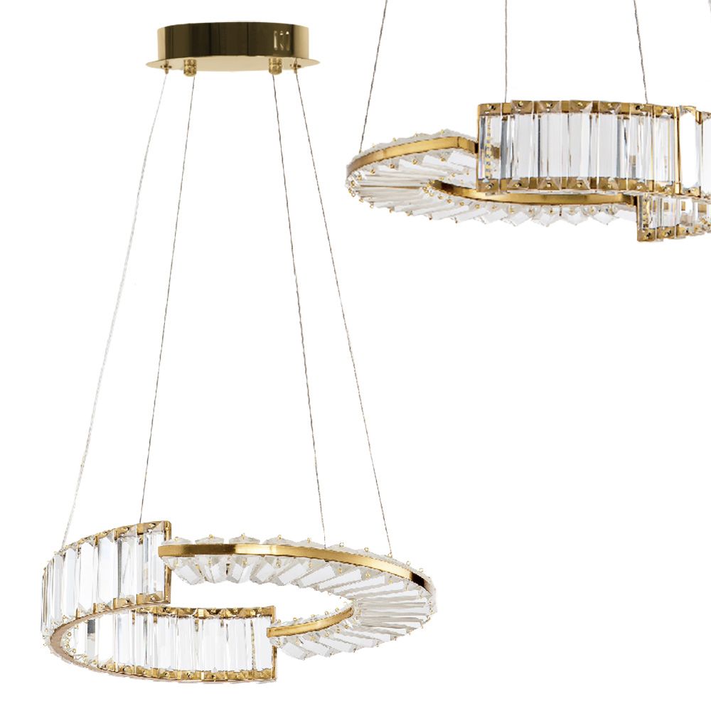 TOOLIGHT hængende loftlampe LED APP1526-CP40 Guld 40x40x90cm