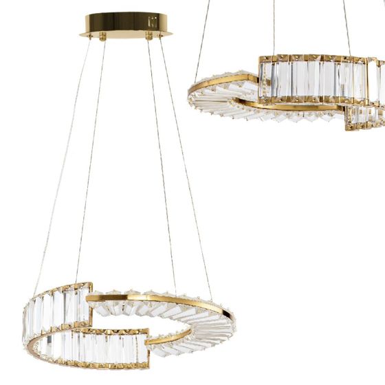 TOOLIGHT hængende loftlampe LED APP1526-CP40 Guld 40x40x90cm