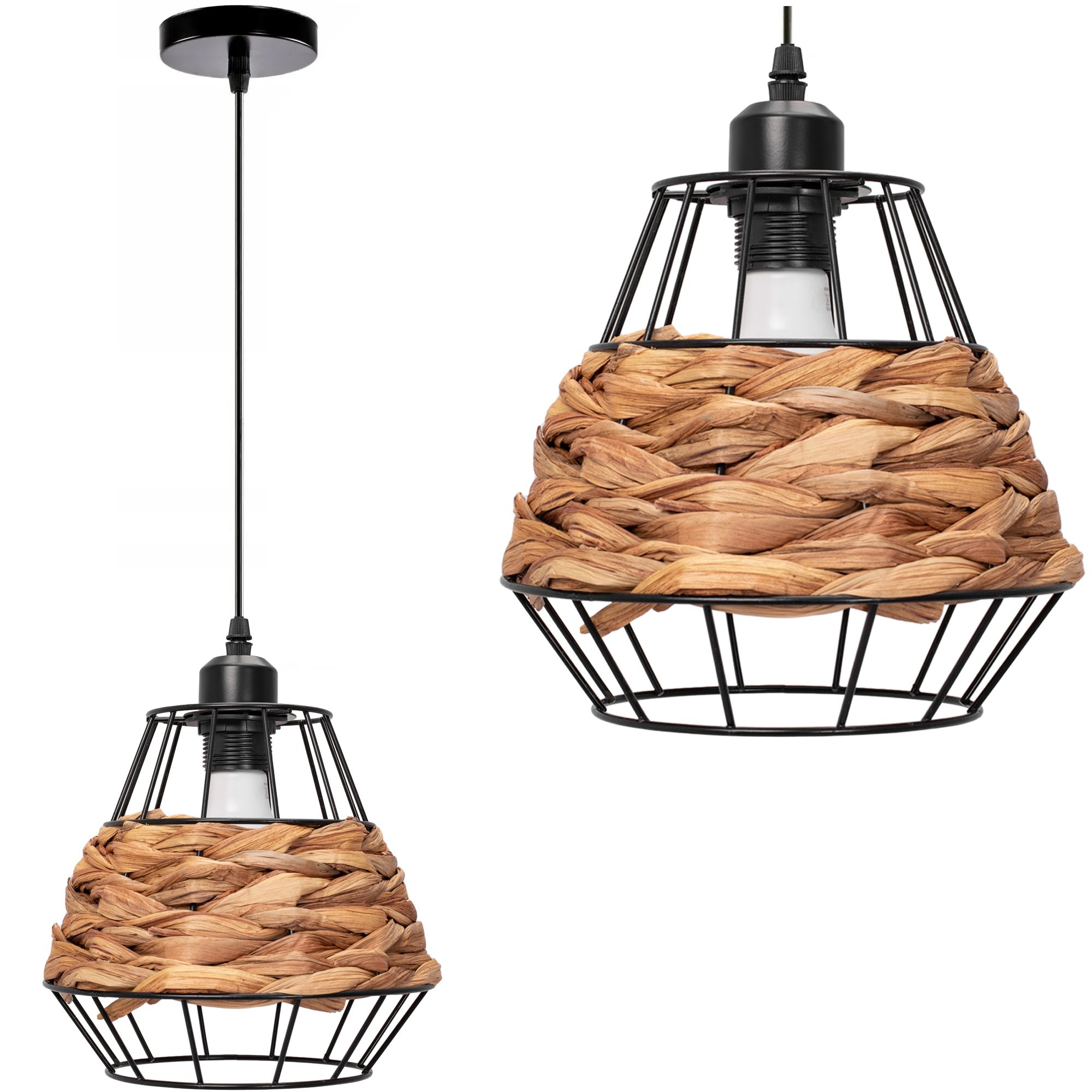 TOOLIGHT hængende loftlampe APP989-1CP Sort 20x22,5x85cm