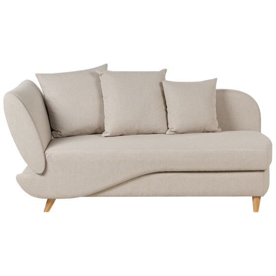 Venstrevendt chaiselong MERI med opbevaring Kunstlinned Lys Beige
