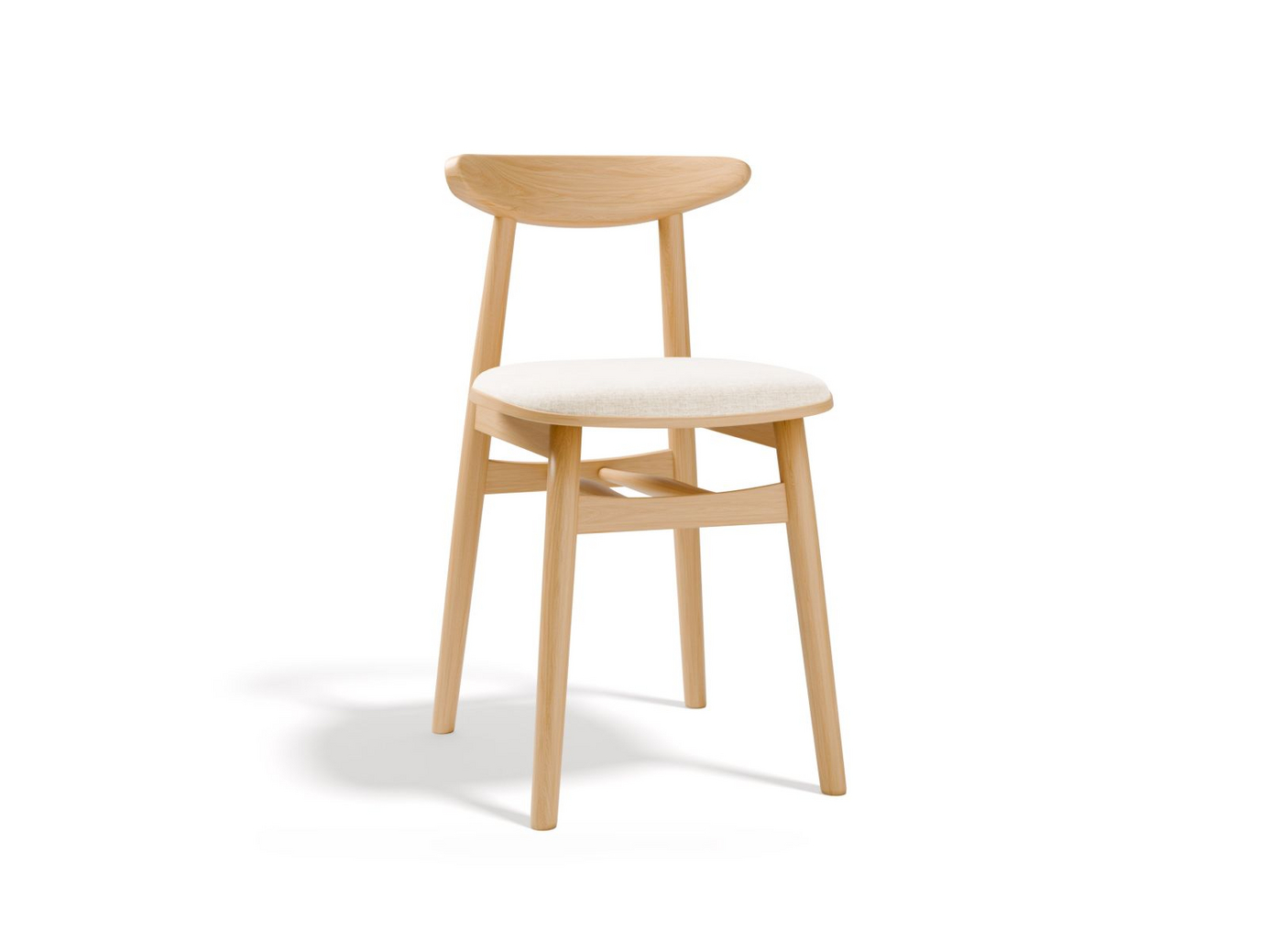 Cosmopolitan Design stole, 2 stk., "Bony", 1-personers, 42 × 47 × 80 cm, BABEL, ben i naturlig bøg, hvid