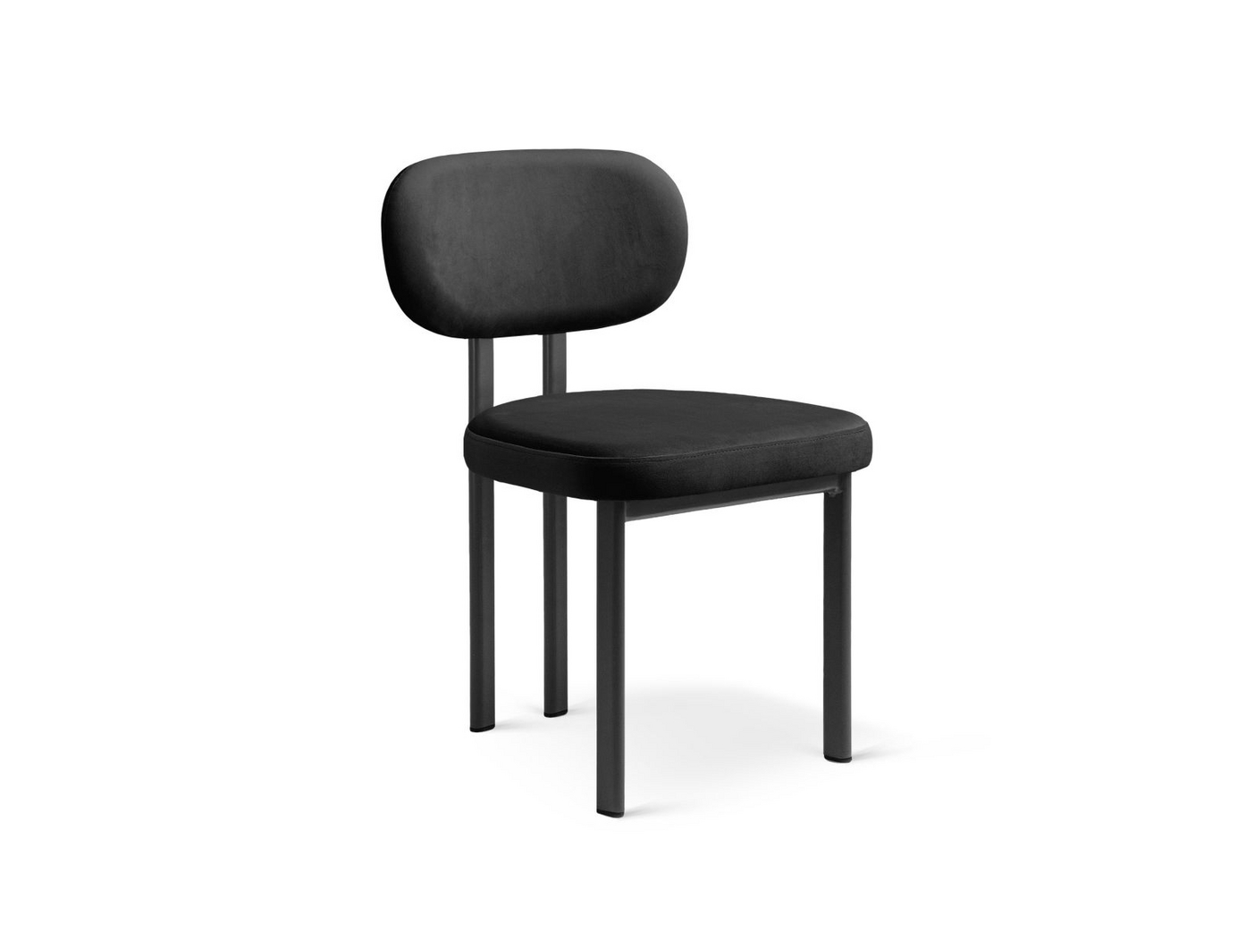 Cosmopolitan Design velourstole, 2 stk., "Sam", 1-personers, 51 × 52 × 82 cm, sorte metalben, sort