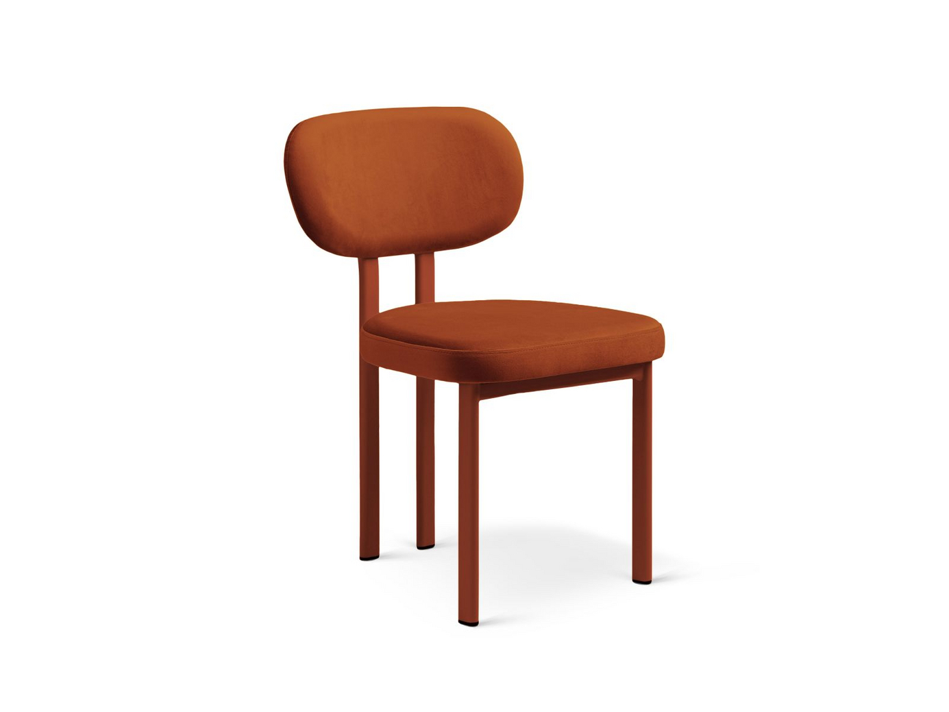 Cosmopolitan Design velourstole, 2 stk., "Sam", 1-personers, 51 × 52 × 82 cm, røde ben, kastanjebrun