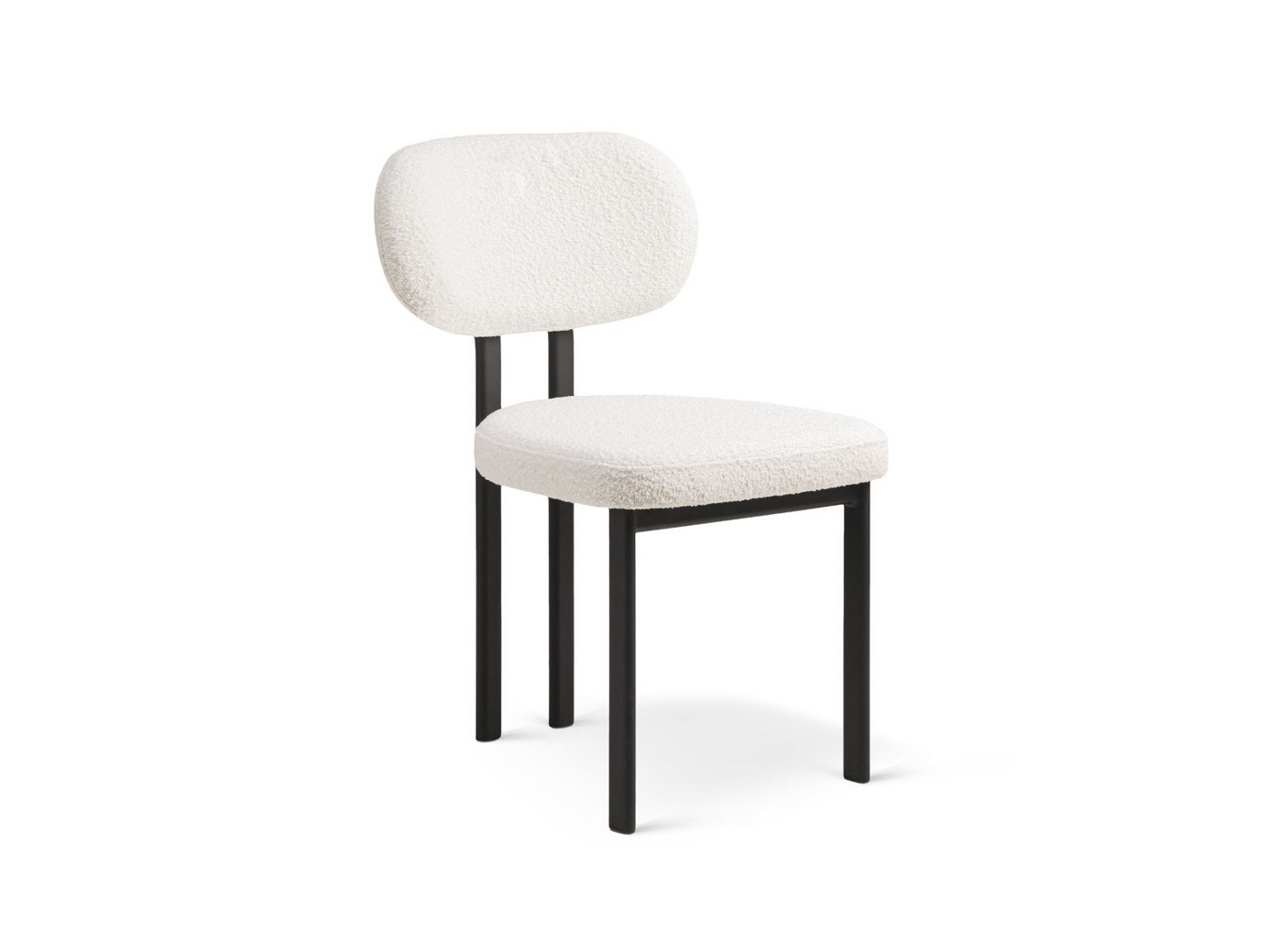 Cosmopolitan Design bouclé-stole, 2 stk., "Sam", 1-personers, 51 × 52 × 82 cm, sorte metalben, hvid