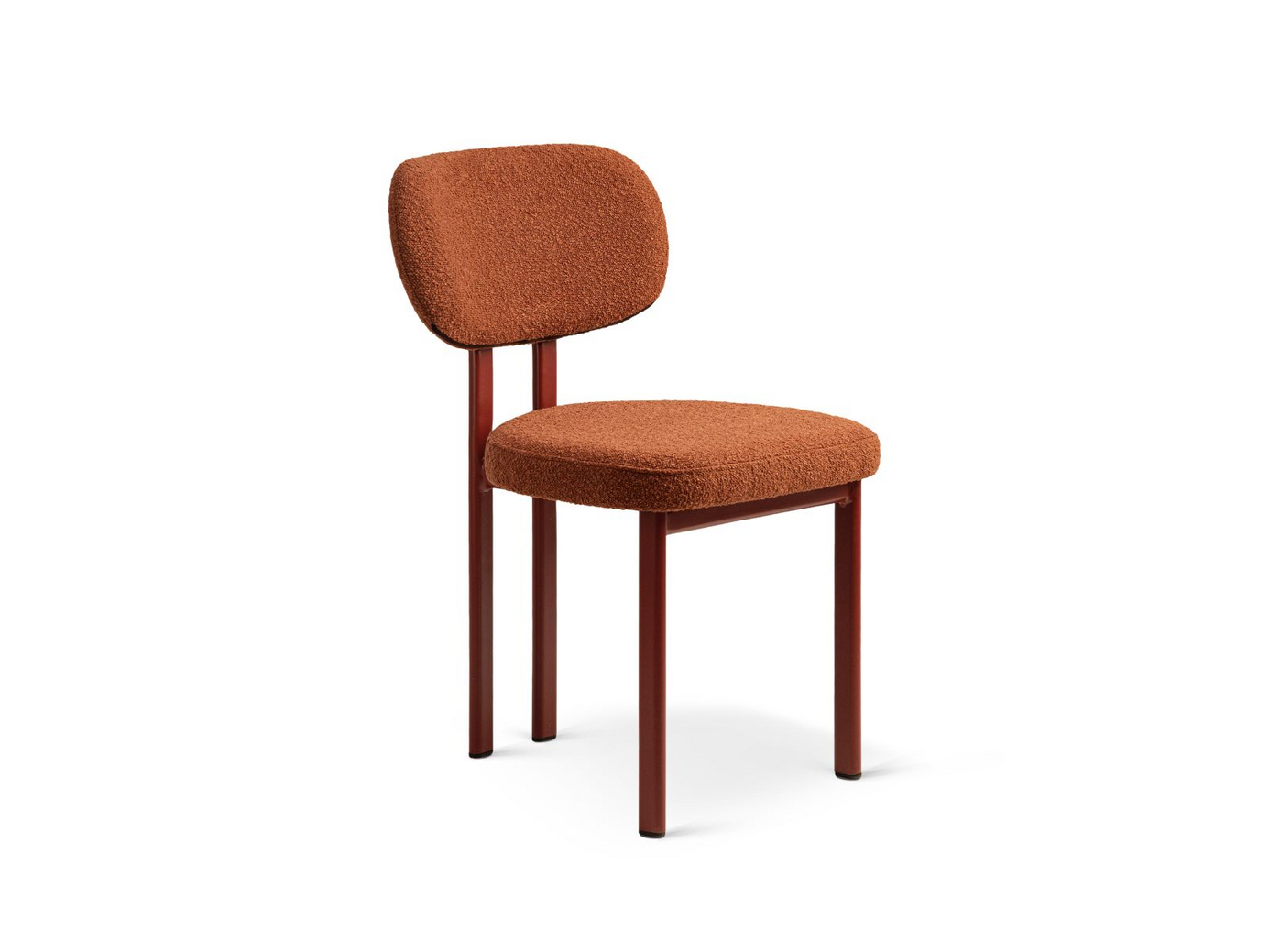 Cosmopolitan Design bouclé-stole, 2 stk., "Sam", 1-personers, 51 × 52 × 82 cm, røde ben, terracotta