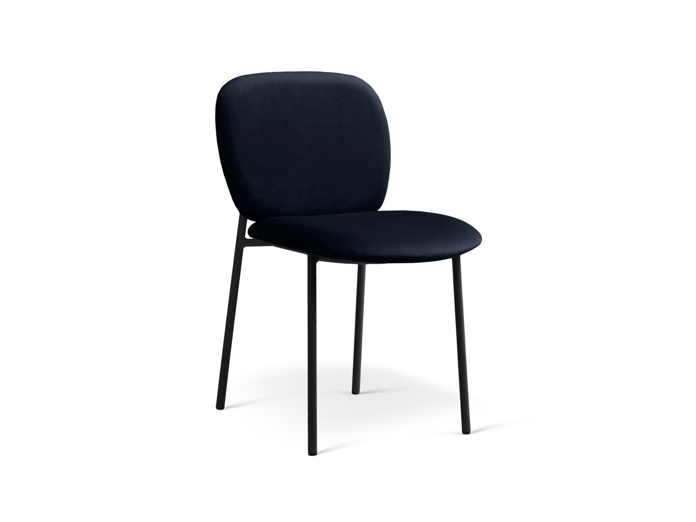 Cosmopolitan Design velourstole, 2 stk., "Caroline", 1-personers, 49 × 61 × 79 cm, sorte metalben, sort